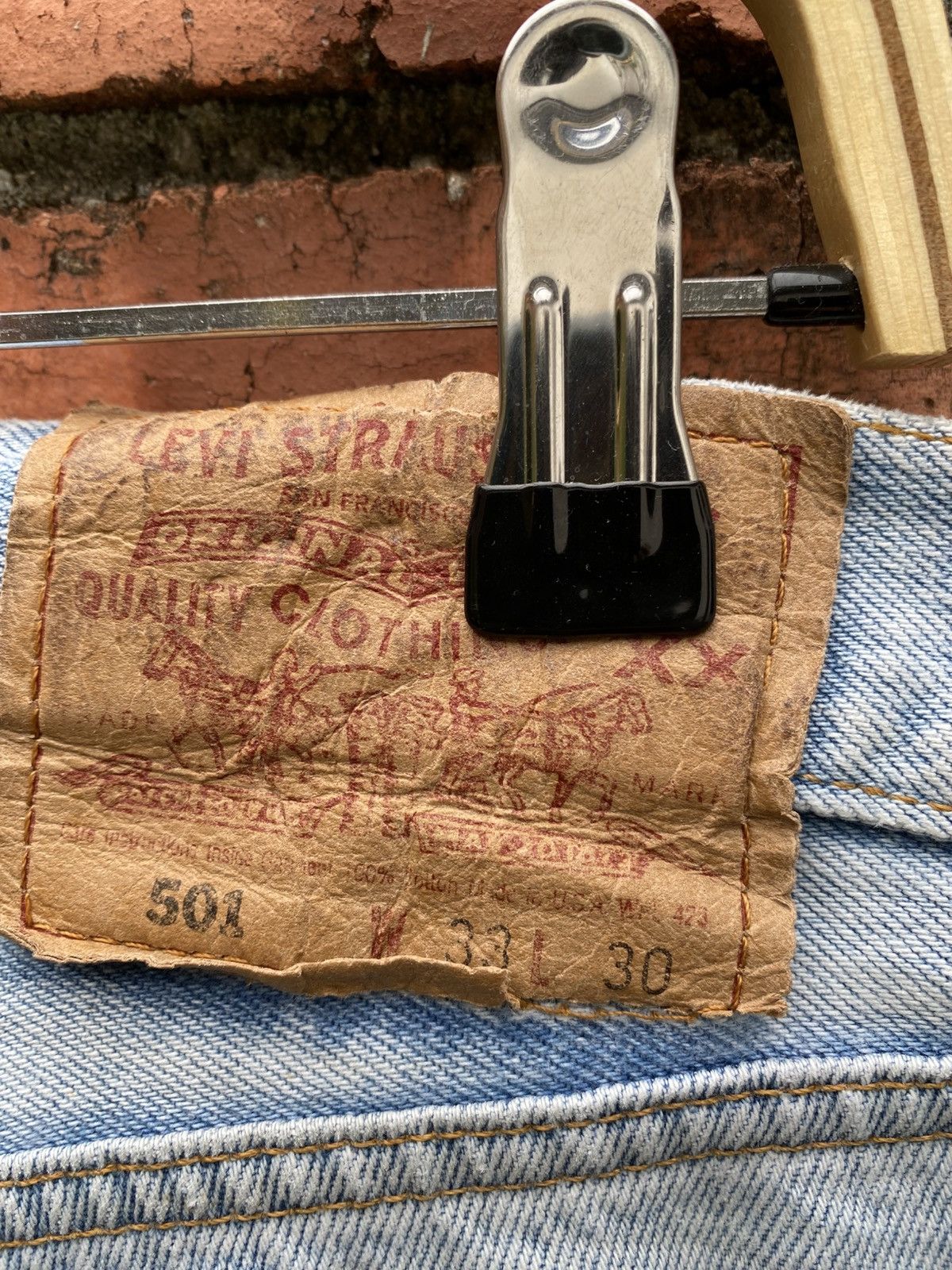 Levi's Vintage Clothing W33x29 Vintage levi's 501 made in USA 90s faded Size US 33 - 6 Thumbnail