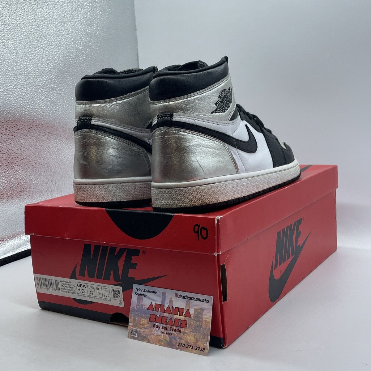 Jordan Brand Wmns air Jordan 1 high silver toe Size US 10 / IT 40 - 5 Thumbnail