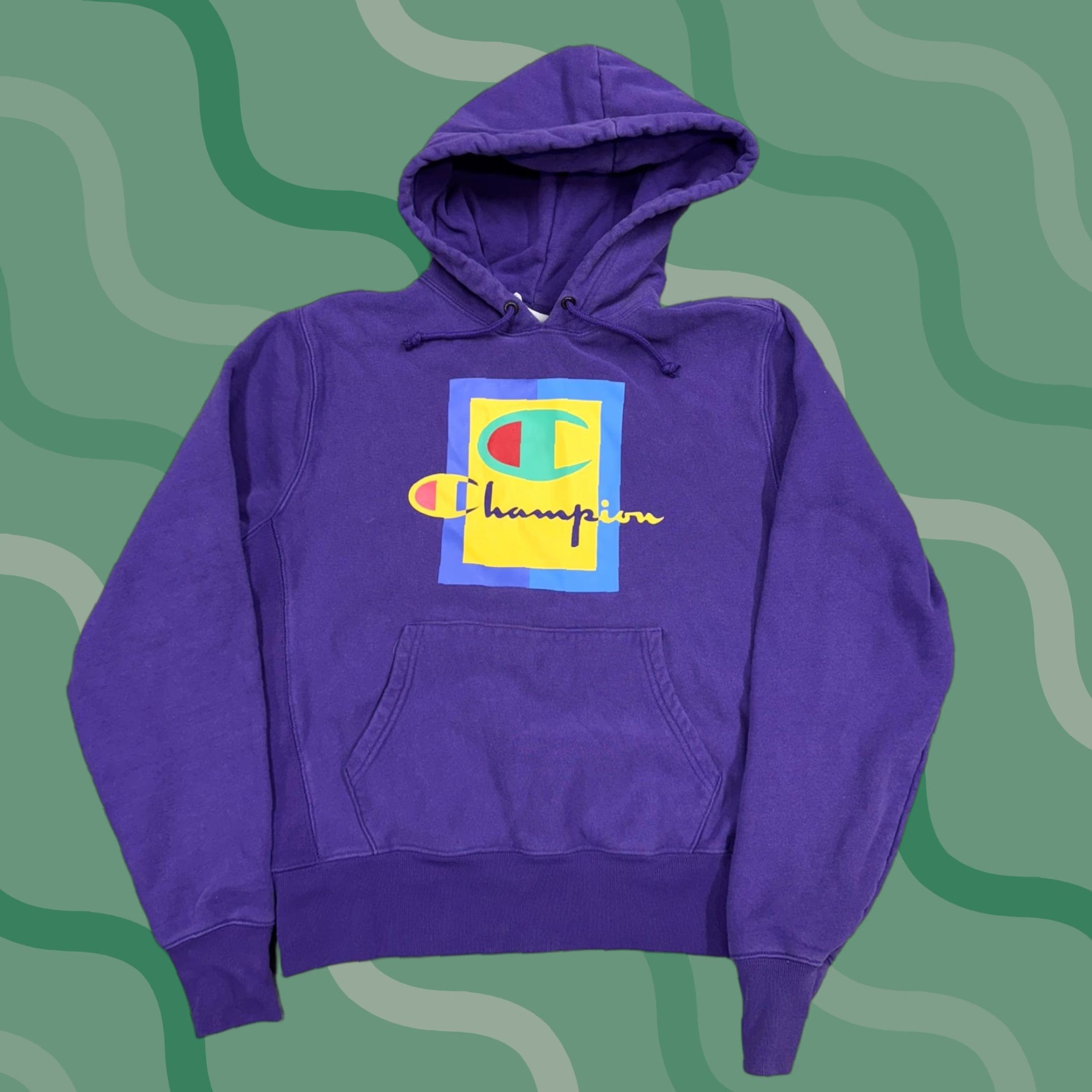 Champion Champion Hoodie Mens Medium Purple Reverse Weave Graphic Pullover Sweatshirt Size US M / EU 48-50 / 2 - 1 Thumbnail