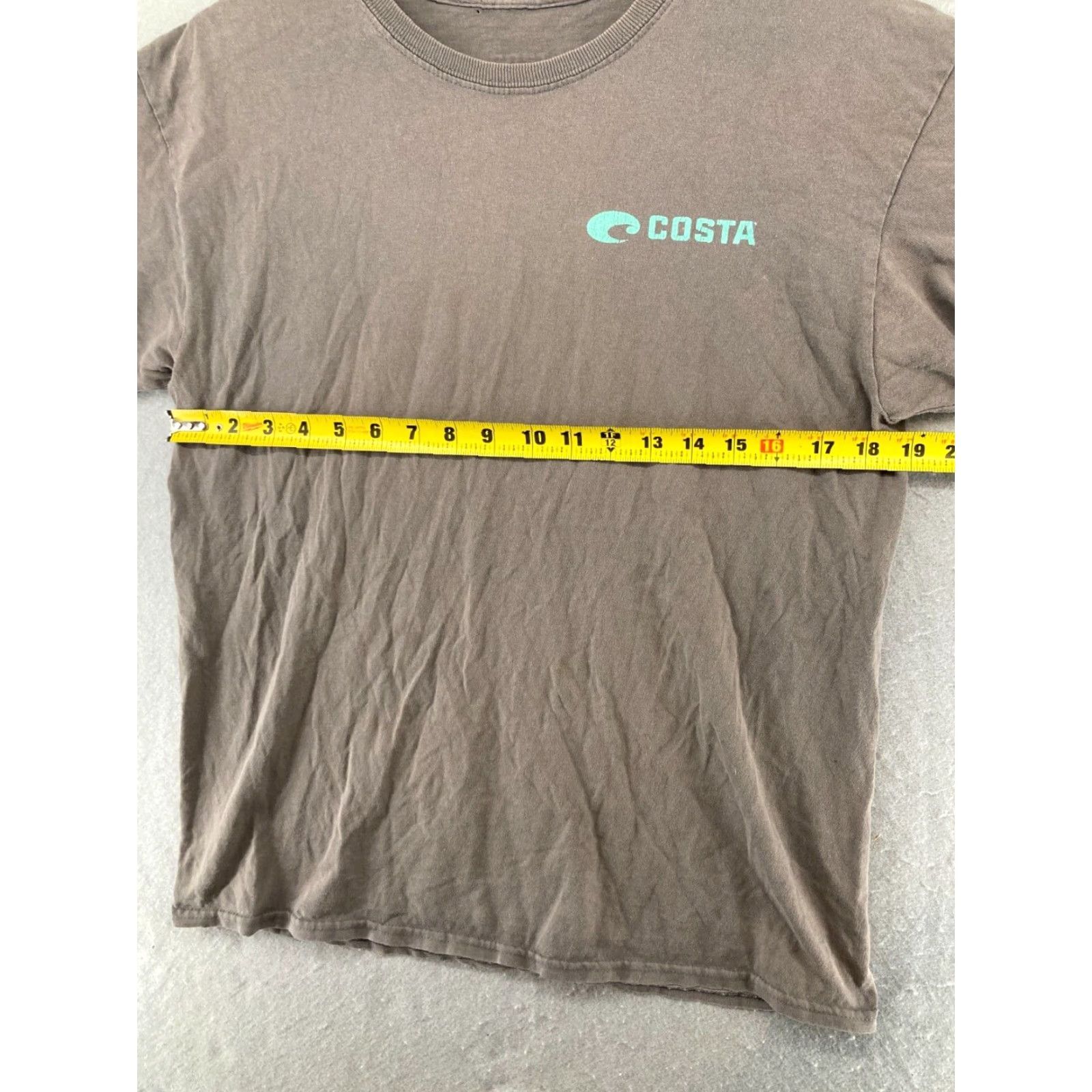 Costa Del Mar Costa Mens TShirt Medium Tribal Fish Surfing Shirt Mens M Brown Cotton Blend Jersey Crew Neck Short Sleeve Costa Del Mar Pattern: Solid Theme: Fish Size US M / EU 48-50 / 2 - 3 Thumbnail