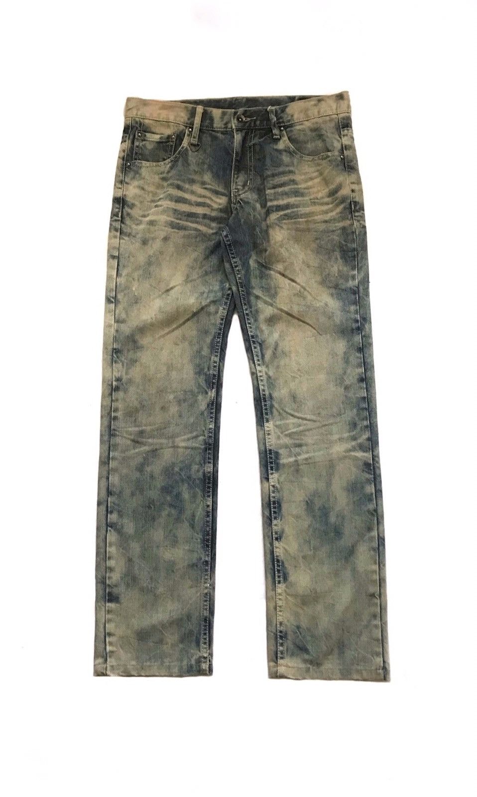 SEMANTIC DESIGN BLEACH DISTRESSED JEANS