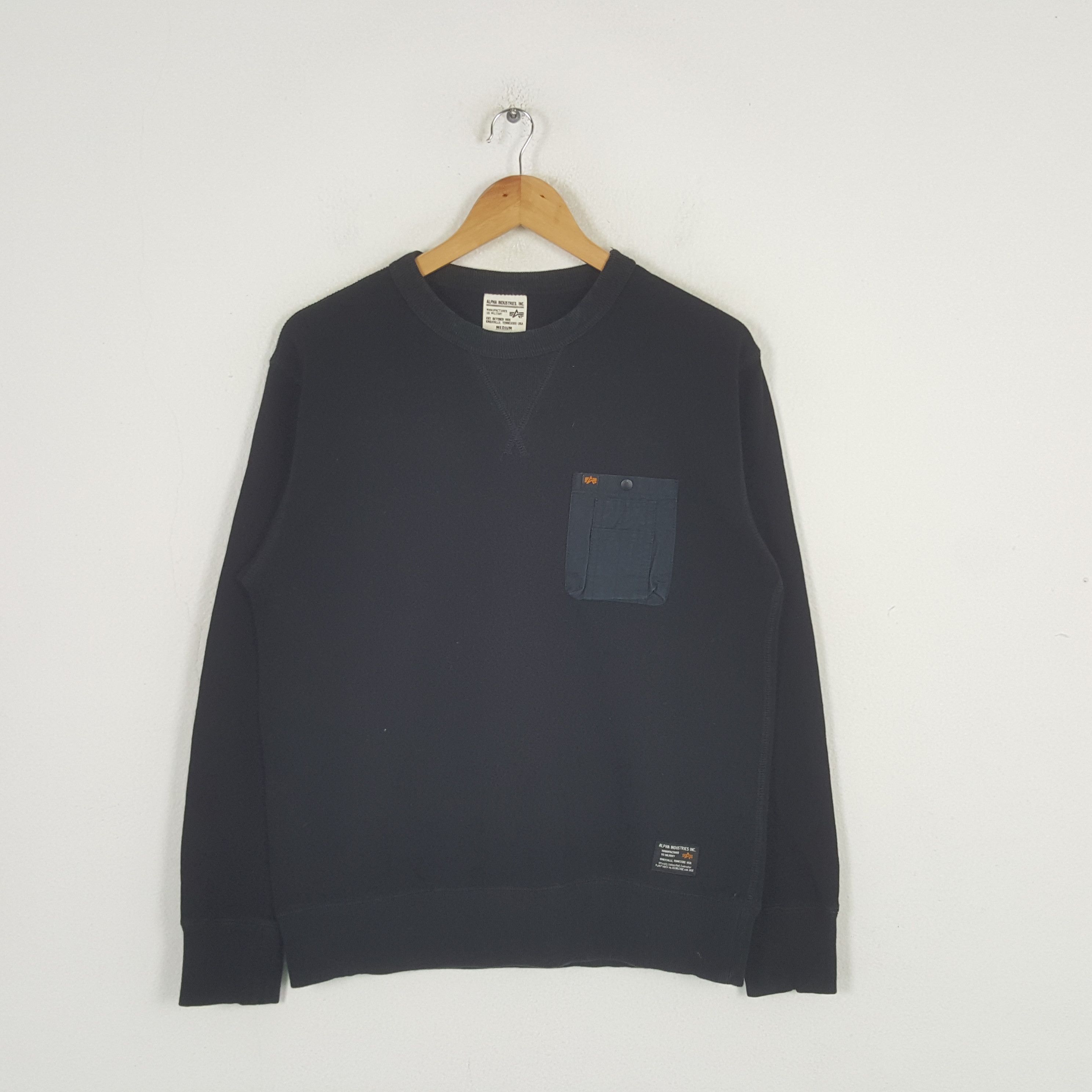 Alpha Industries × Vintage Vintage Alpha Industries Punk Style Sweatshirt C289N16 Size US M / EU 48-50 / 2 - 3 Thumbnail