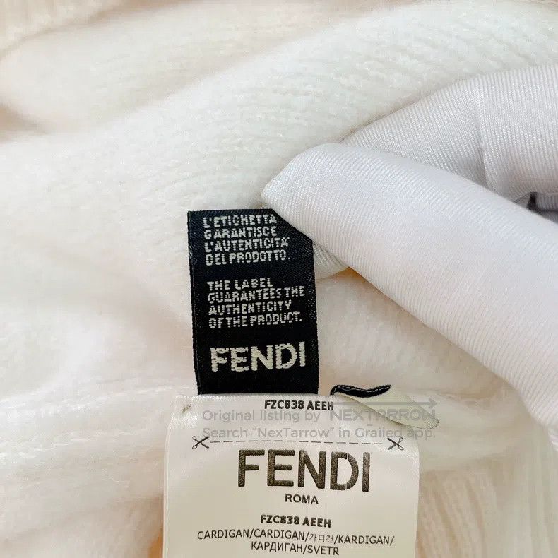 Fendi Fendi White Knit Cardigan Size S / US 4 / IT 40 - 6 Thumbnail