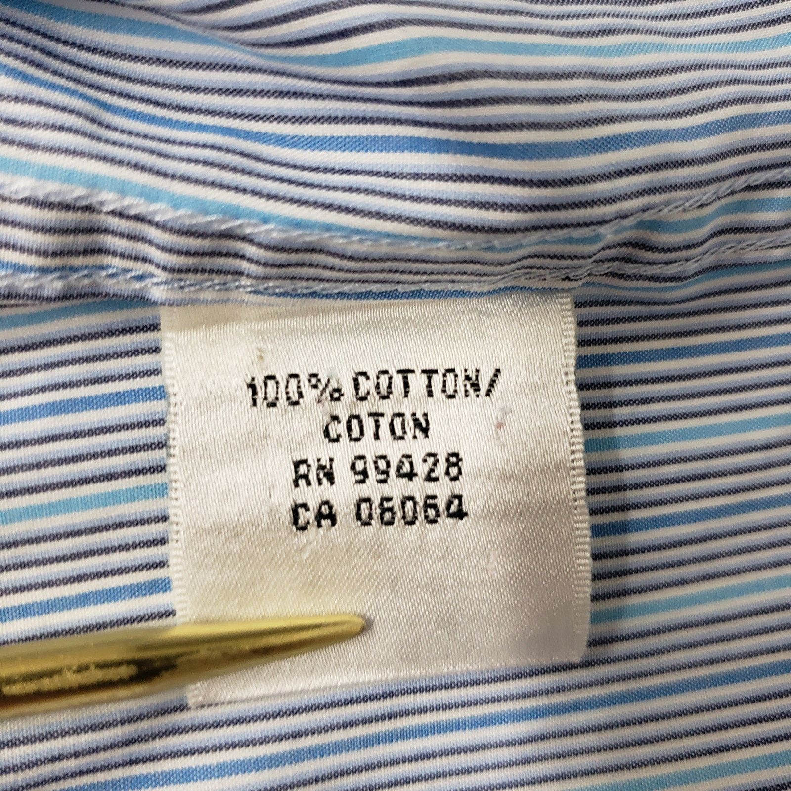 BUGATCHI Bugatchi Uomo Dress Shirt Striped Contrast Cuff 15.5 34/35 Size US S / EU 44-46 / 1 - 12 Thumbnail