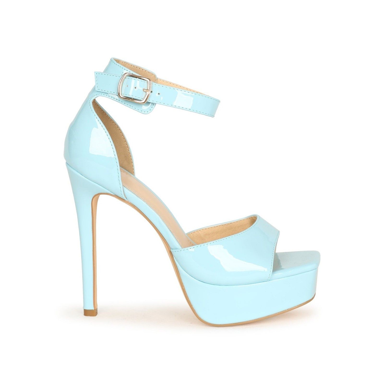 Other Jessica Baby Blue Patent Platform Stiletto High Heels Shoes Size US 7 / IT 37 - 8 Thumbnail