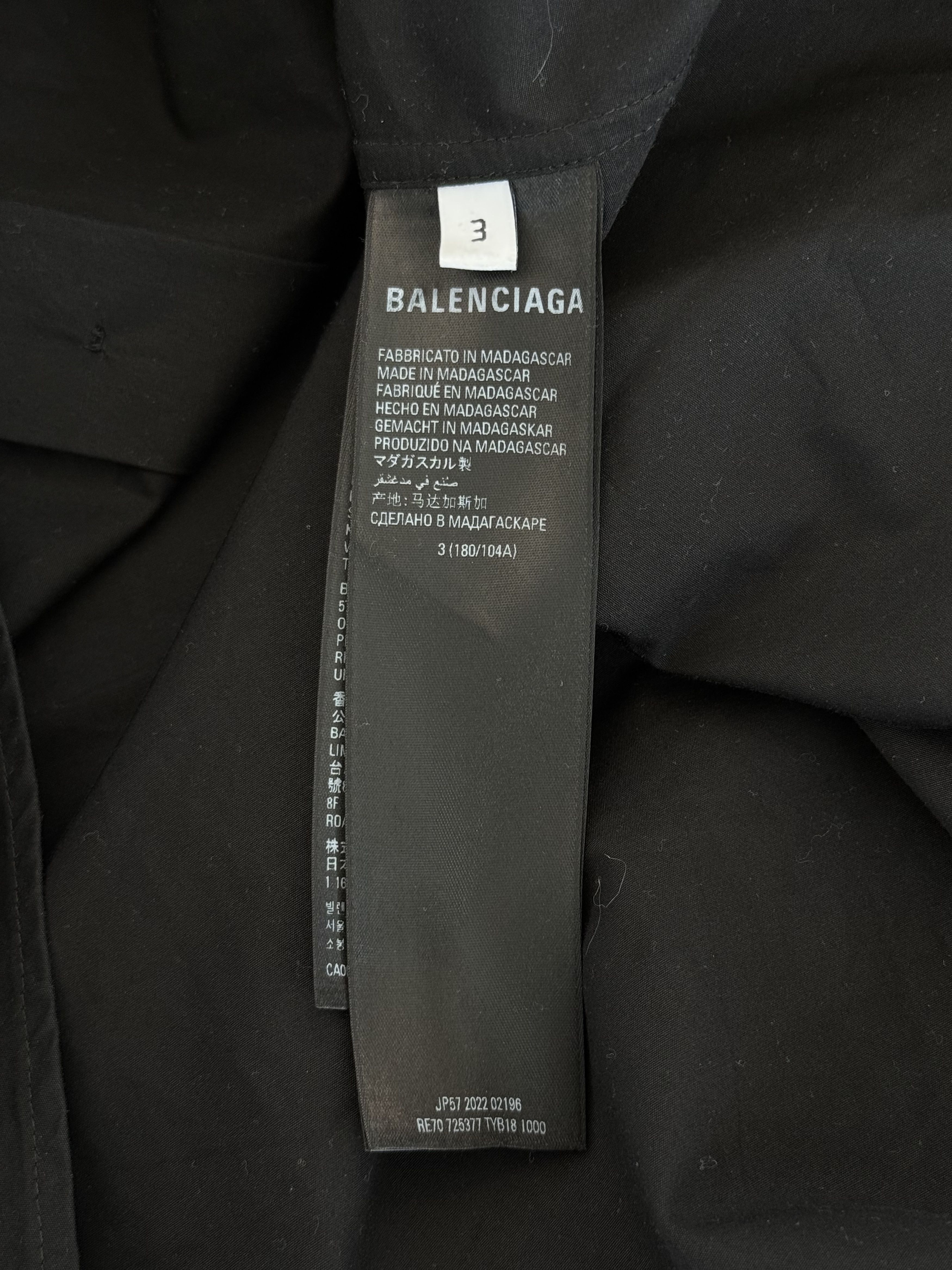Balenciaga Balenciaga Black & White Logo Button Up Shirt Size US XXL / EU 58 / 5 - 4 Thumbnail