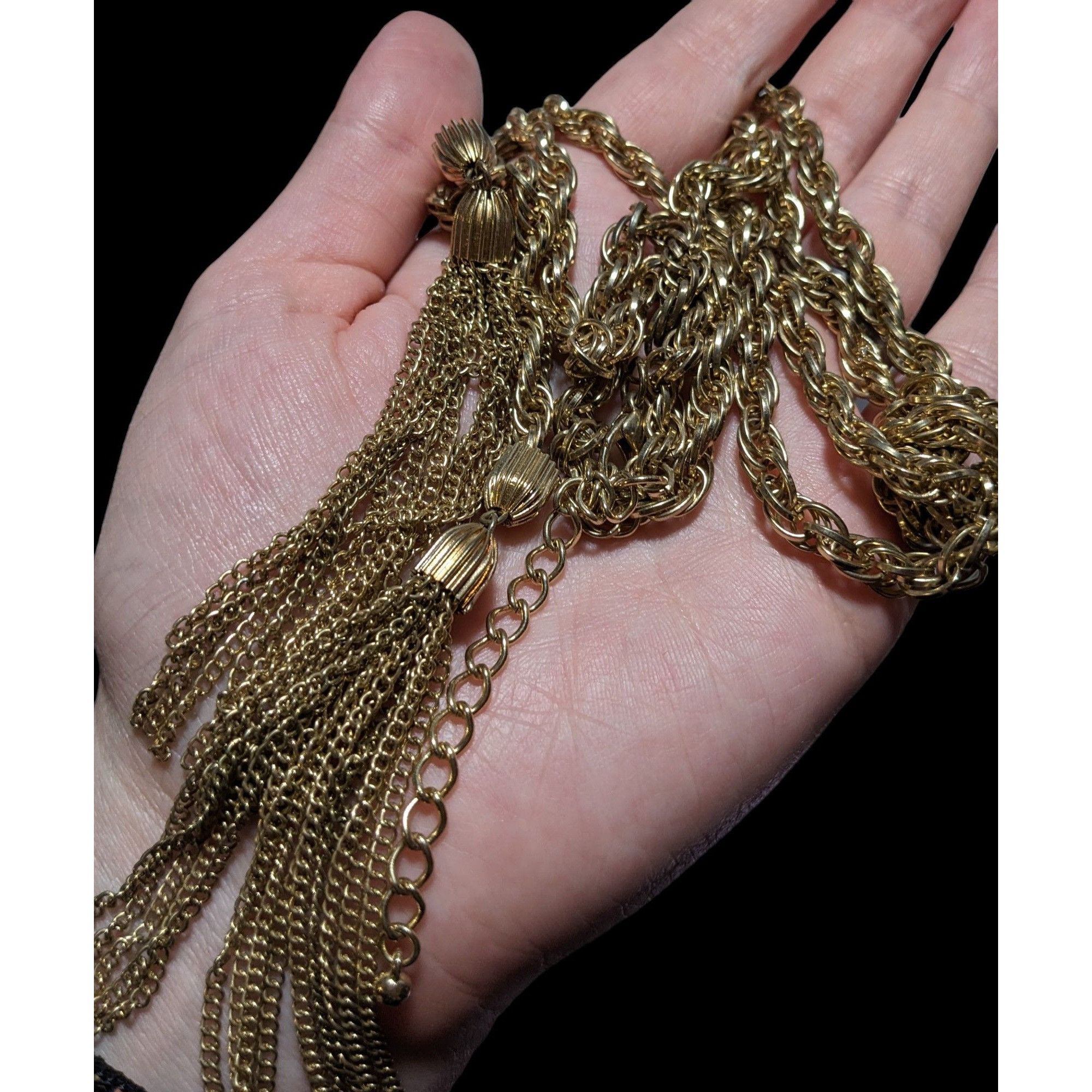 Other Vintage Gold Chain Knotted Tassel Necklace Size ONE SIZE - 5 Thumbnail