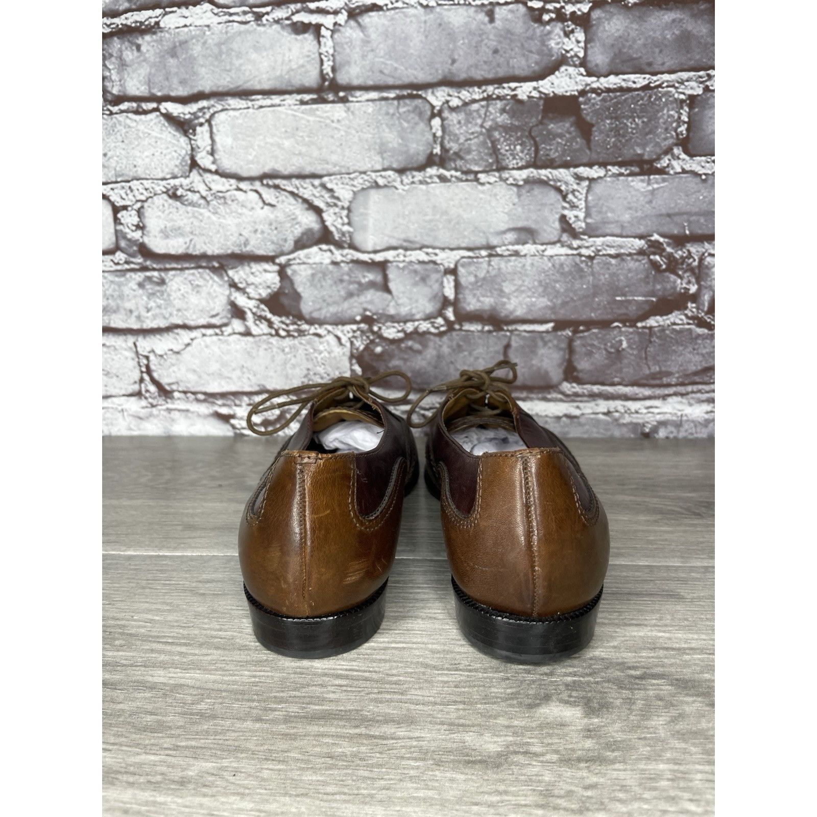 Bass G.H. Bass Tailored Brown Leather Wingtip Lace Oxfords Shoes Size US 7.5 / IT 37.5 - 4 Thumbnail