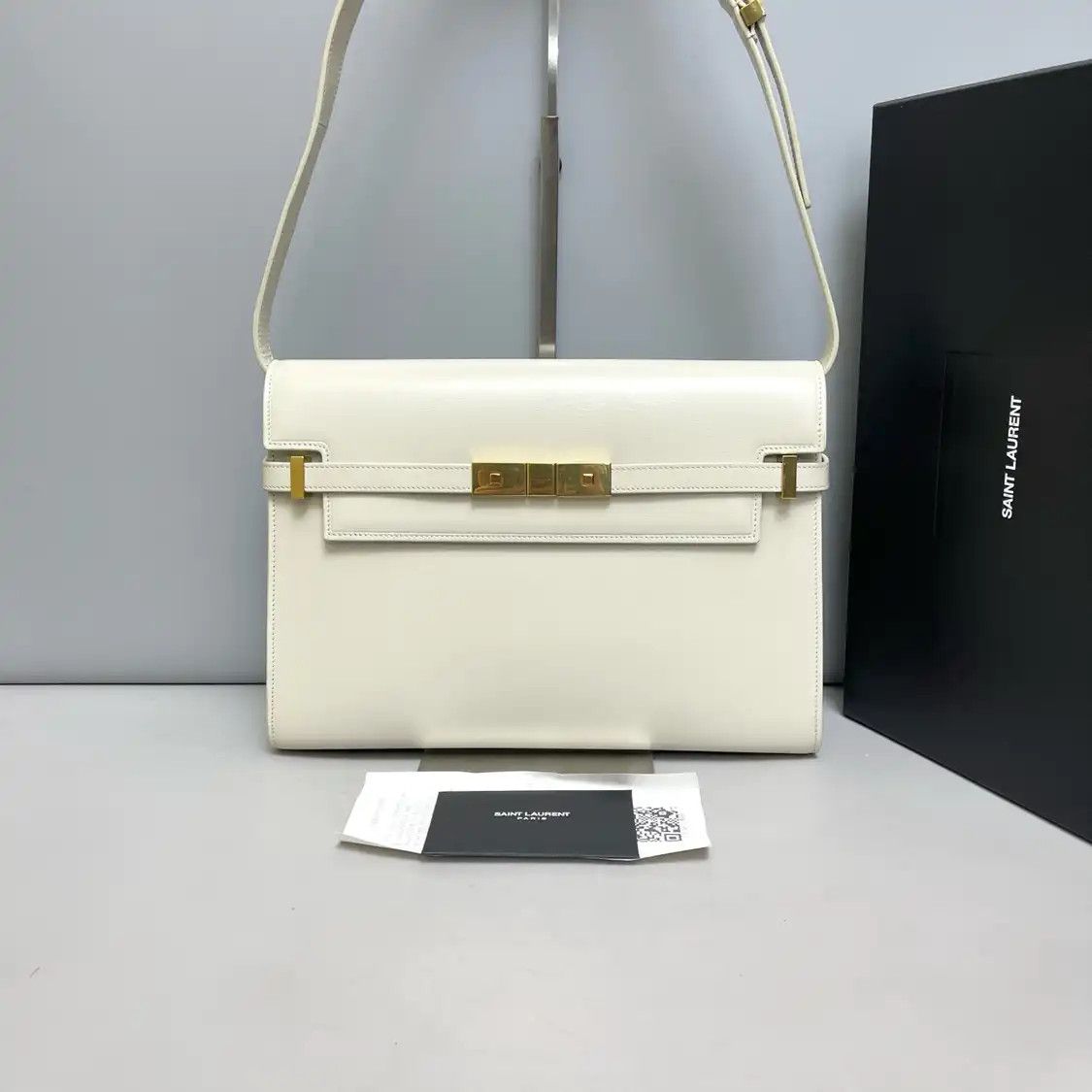 Saint Laurent Paris Saint Laurent Paris YSL MANHATTAN grey cowhide leather 曼哈顿bag shoulder bag Size ONE SIZE - 1 Thumbnail