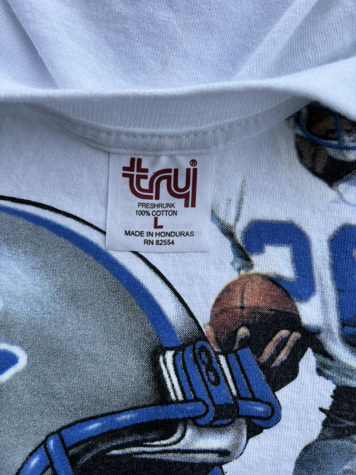 Vintage RARE Vintage 1998 Detroit Lions Barry Sanders T Shirt Size US L / EU 52-54 / 3 - 5 Thumbnail