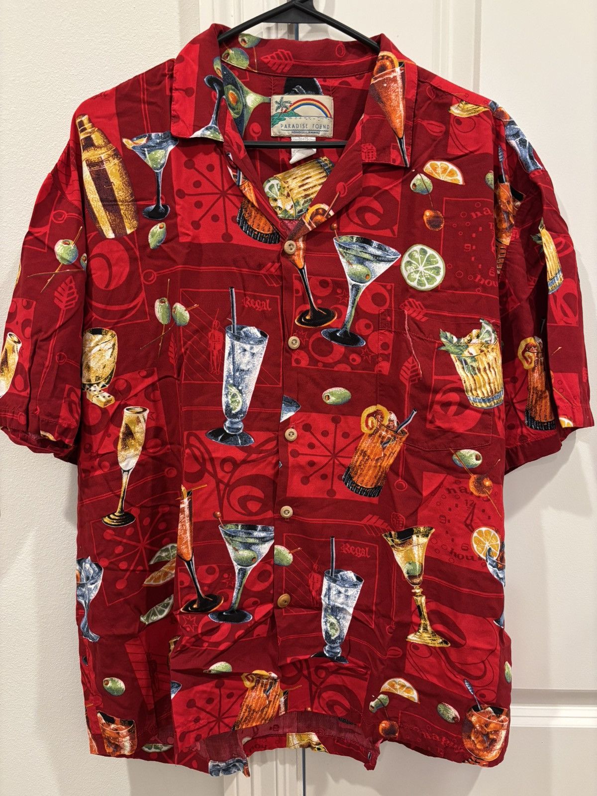 Vintage Vintage Paradise Found Happy Hour Cocktail Hawaiian Shirt XL Size US XL / EU 56 / 4 - 1 Thumbnail