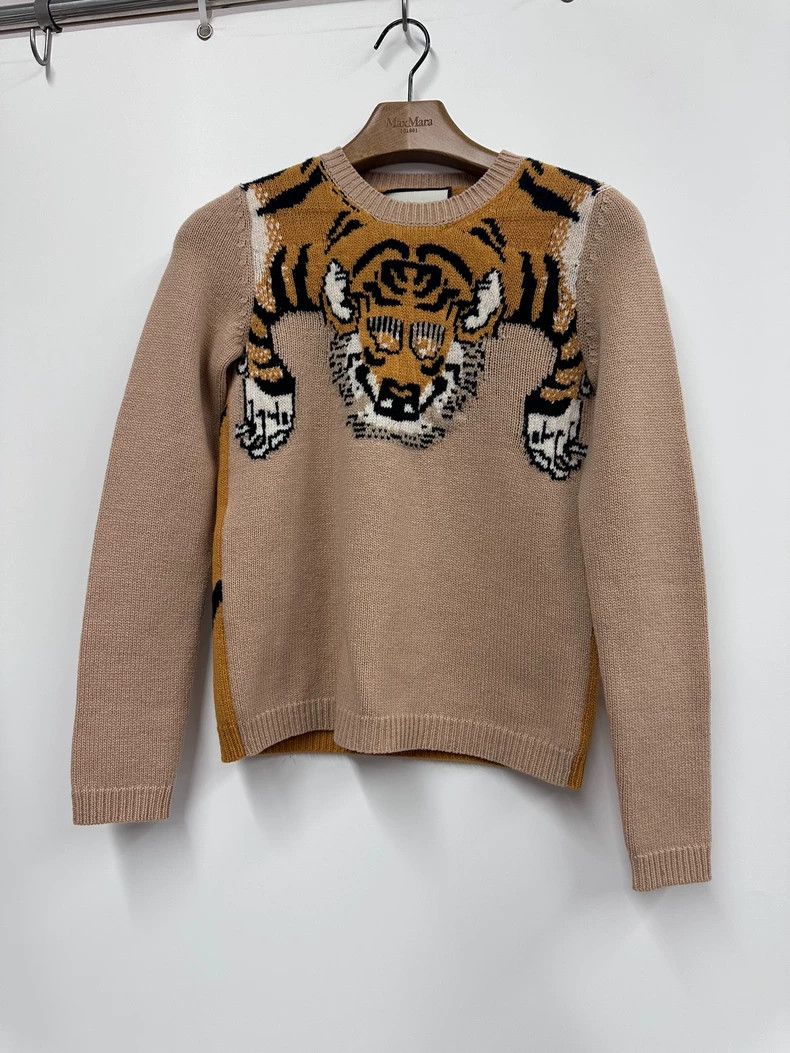Gucci Beige Tiger Print Sweater XS -dmc