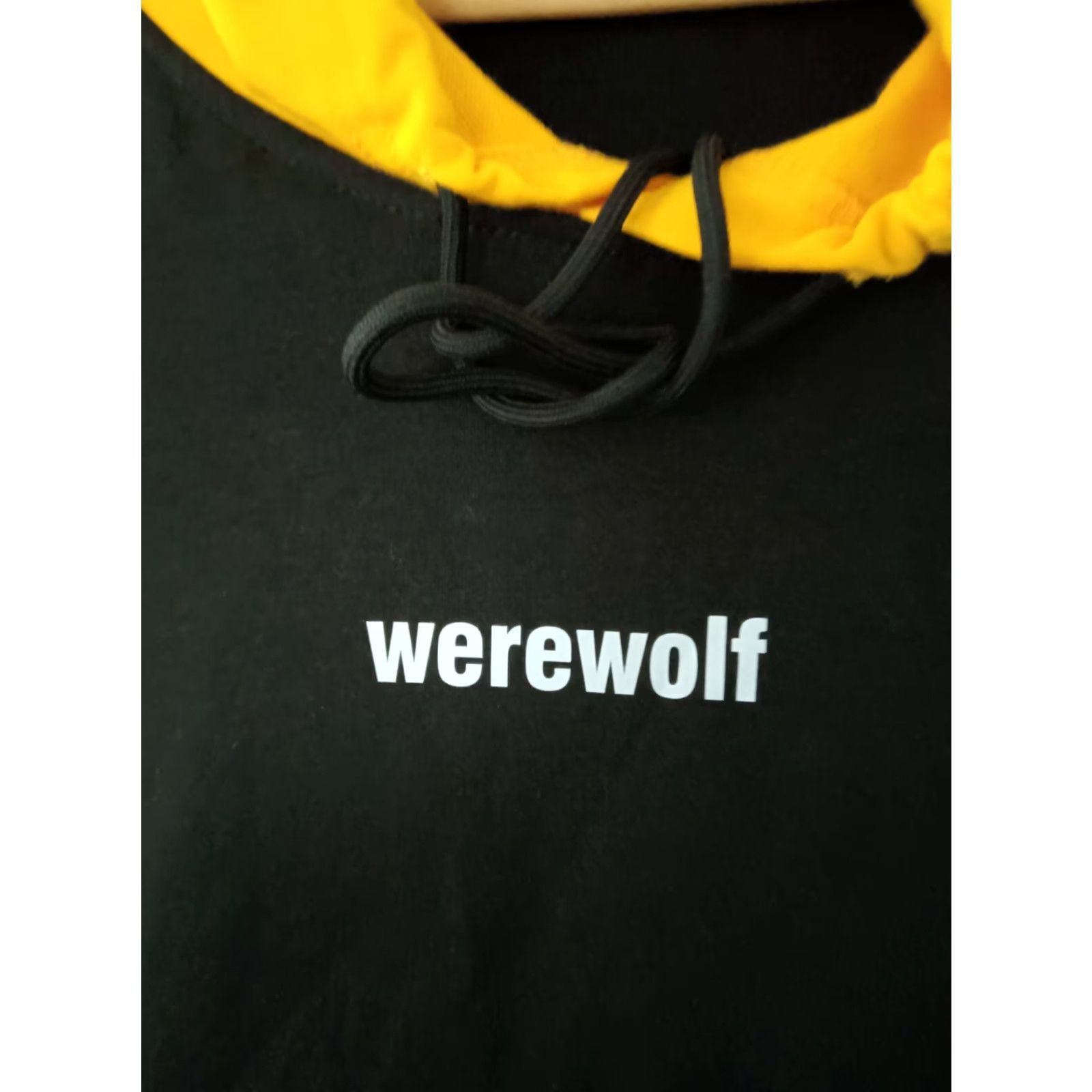 Shein SheIn EZwear Hoodie XL Werewolf Embroidered Pocketed Striped Drawstring Black Men Pullover Long Sleeve Size ONE SIZE - 4 Thumbnail