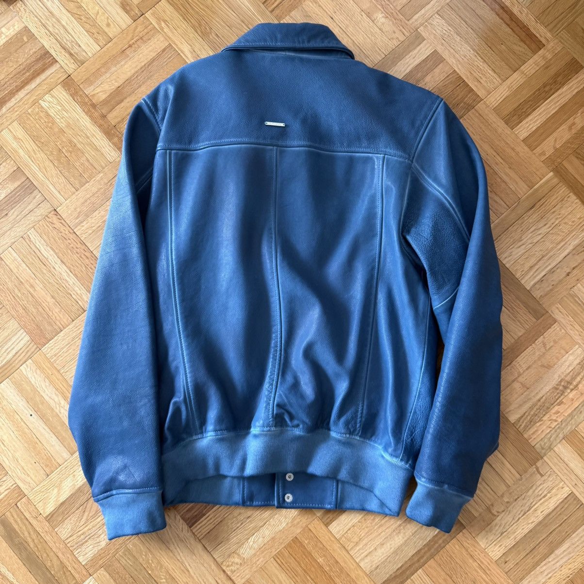 Deadwood Deadwood Coach Hand-dyed Blue Lambskin Leather Jacket Size US S / EU 44-46 / 1 - 8 Thumbnail