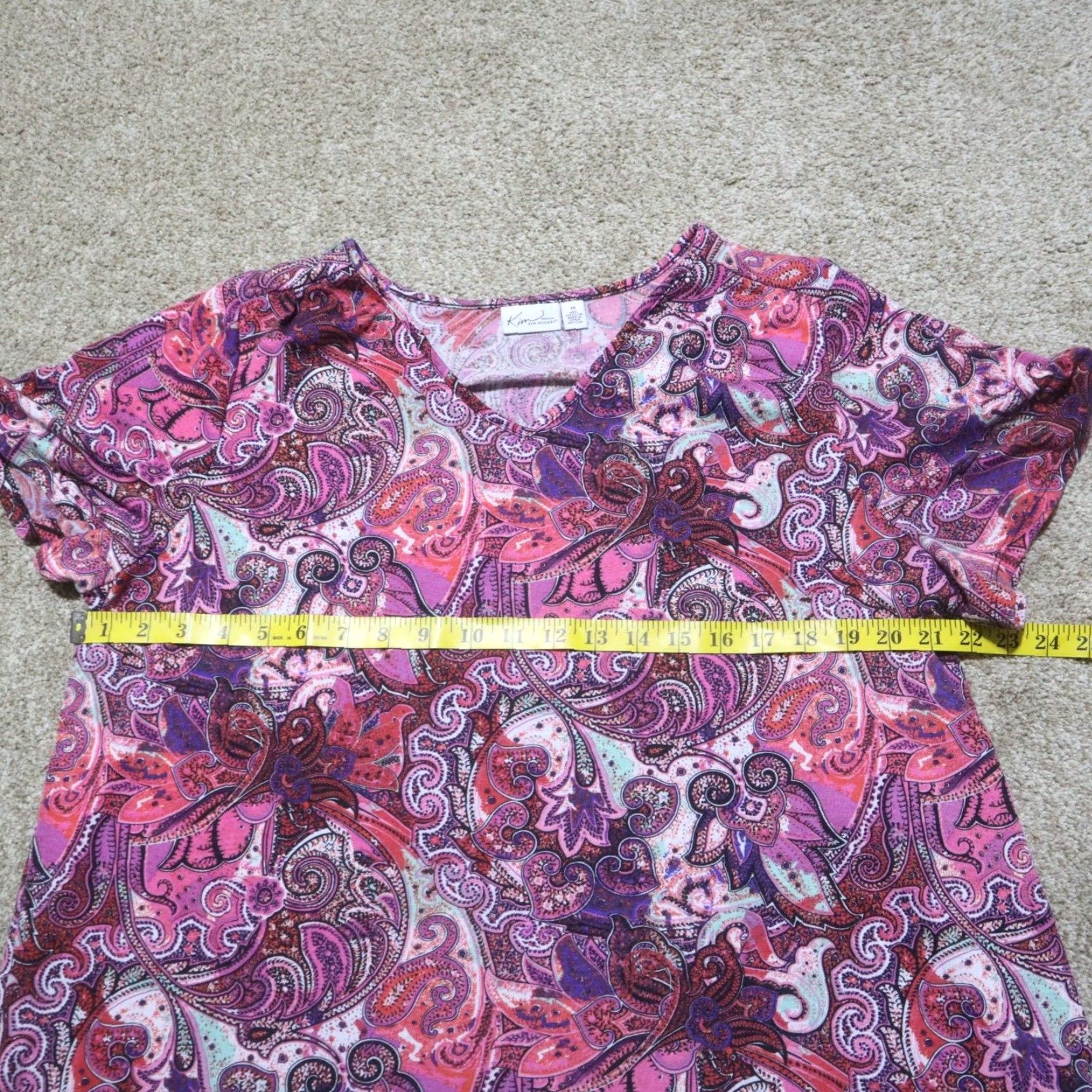 Pinko Kim Rogers Shirt Women 1X Multicolor Paisley Long Sleeve Button-Up Plus Size 1X Womens Size XL / US 12-14 / IT 48-50 - 4 Thumbnail