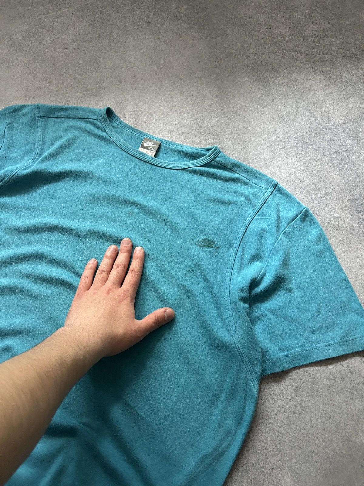 Nike × Nike ACG × Vintage Vintage Nike Tn oversized turquoise shirts mens Size US XXL / EU 58 / 5 - 3 Thumbnail