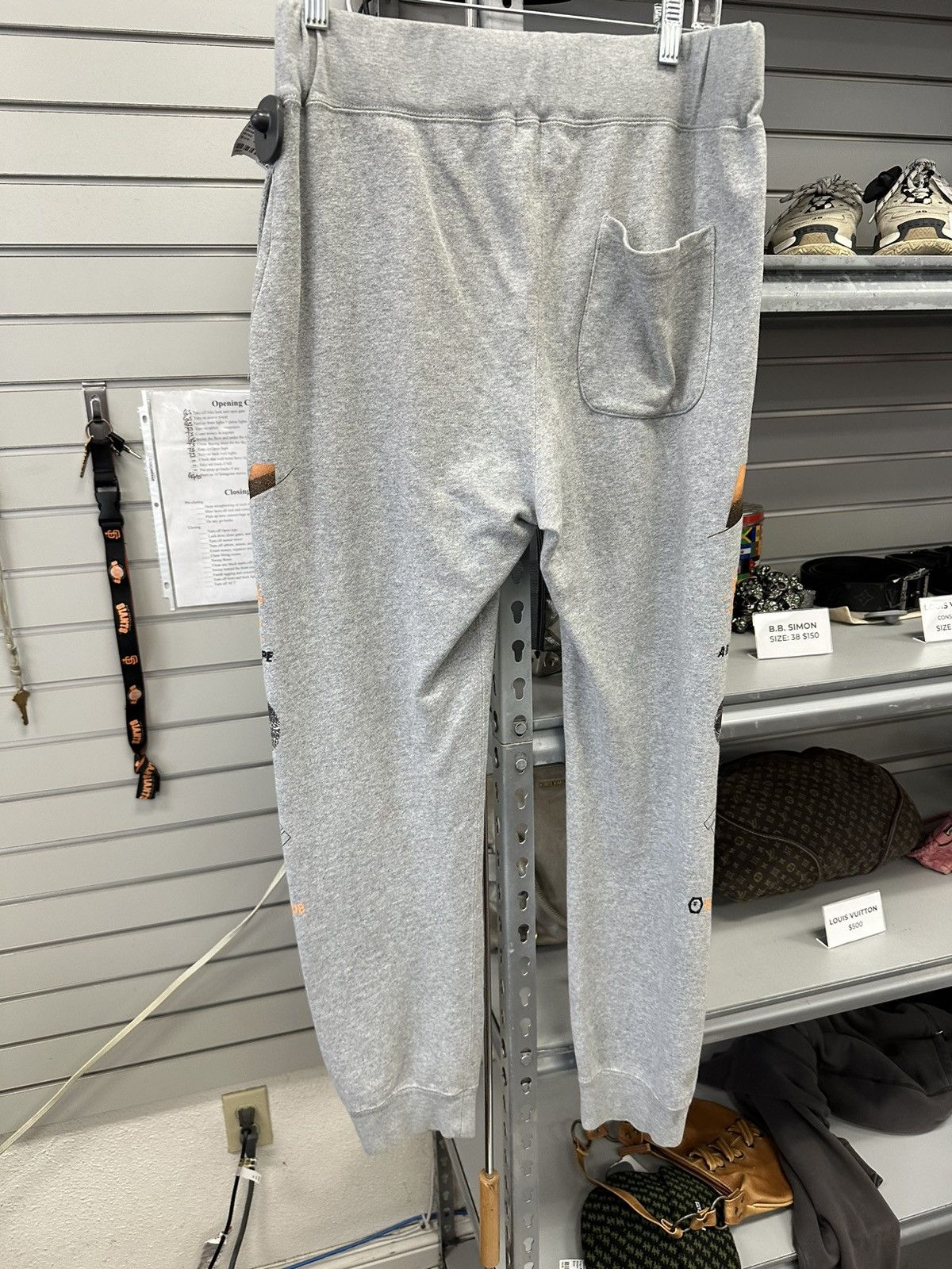 Bape BAPE mutli logo sweatpants joggers gray medium bathing ape Size US 32 / EU 48 - 6 Thumbnail