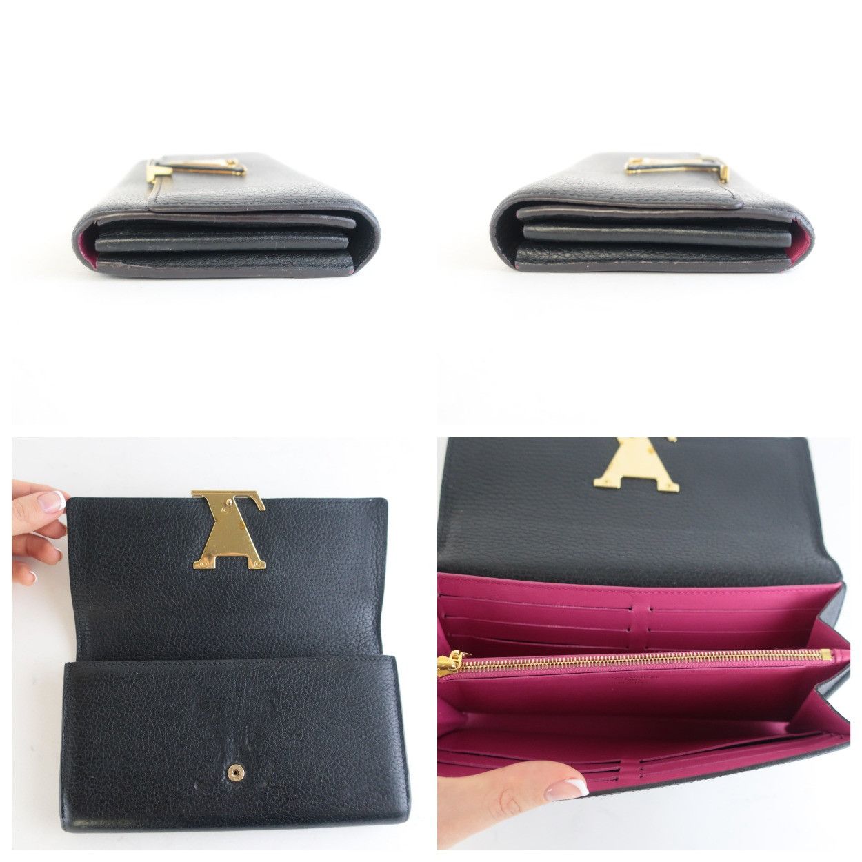 Louis Vuitton Louis Vuitton Black Taurillon Leather Capucines Wallet Size ONE SIZE - 18 Thumbnail