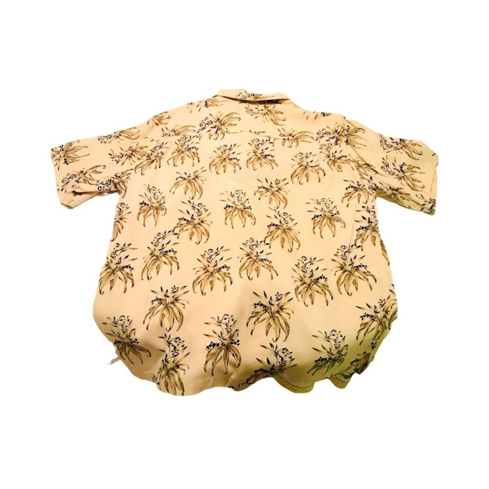 The Unbranded Brand Vintage Silk Icon Mens Shirt 100% Silk Palm Trees Beige L Size US L / EU 52-54 / 3 - 2 Thumbnail