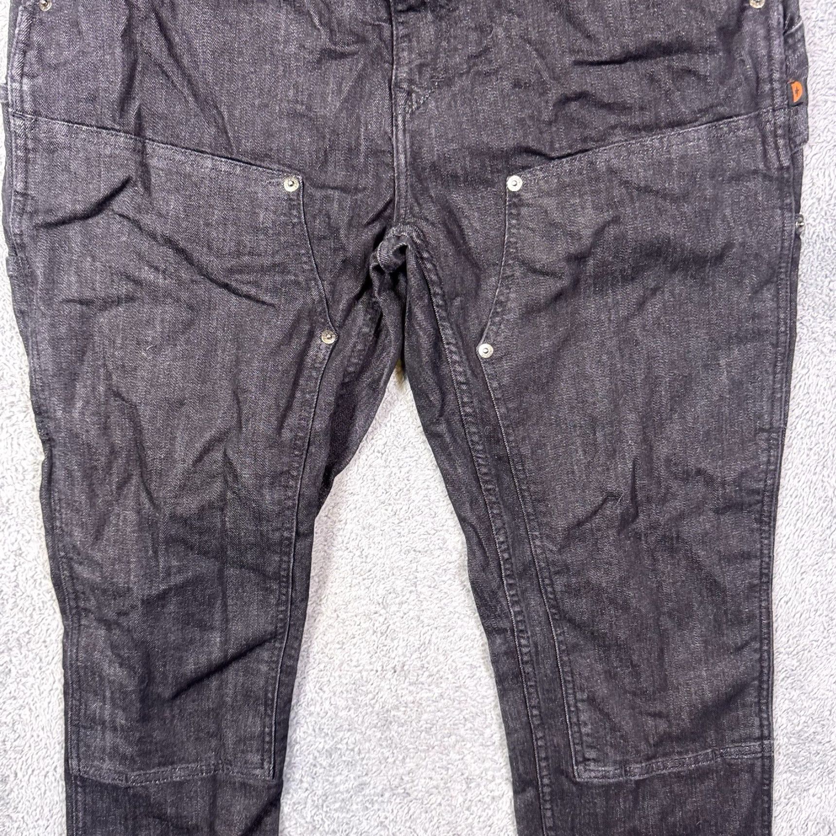 Vintage Dovetail Workwear Maven Jeans Womens 16/32 Slim Double Knee 5-Pocket Black Denim (Cotton) Regular Size 12/32 Inseam 31" Size 34" / US 12 / IT 48 - 4 Thumbnail
