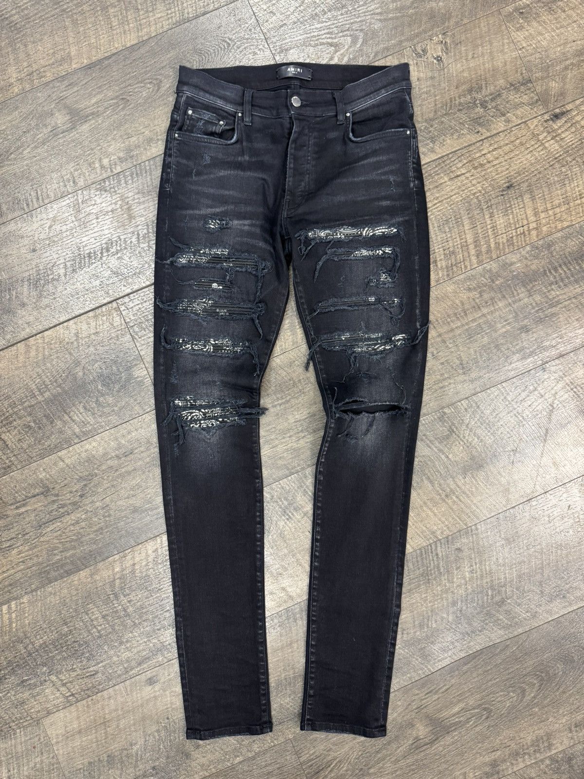 Amiri Amiri Black & Red Bandana MX1 Jeans | Grailed