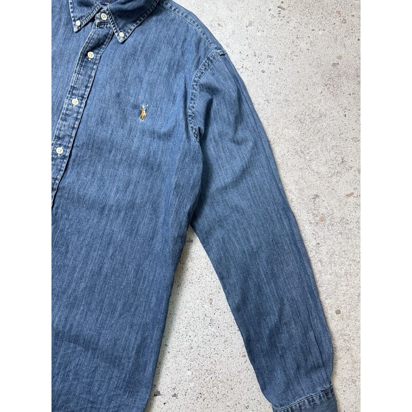 Polo Ralph Lauren Polo Ralph Lauren Denim Long Sleeve Button Up Shirt Size XL Size US XL / EU 56 / 4 - 3 Thumbnail
