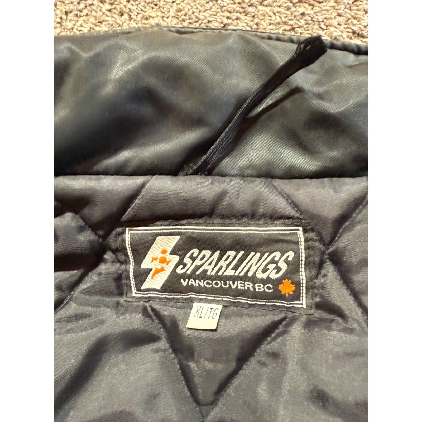 Vintage Sparlings Jacket Mens XL Black Quilted Vancouver BC 90s Saloon Yukon Saloon Gold Rush Theme Size US XL / EU 56 / 4 - 7 Thumbnail