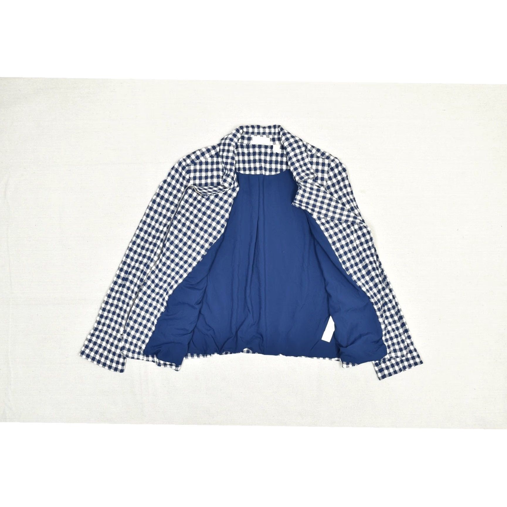 Vintage Chicos Jacket Womens 1 Medium Blue White Gingham Check Zip Front Lined Blazer Size XS / US 0-2 / IT 36-38 - 2 Thumbnail