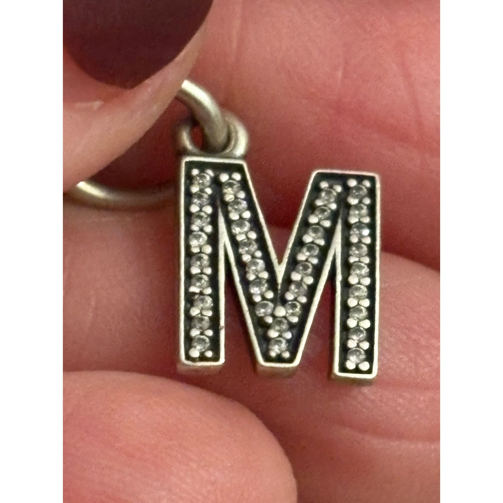 pandora Pandora ALE 925 Sterling M Initial Charm or Pendant Pave CZ Size ONE SIZE - 1 Thumbnail