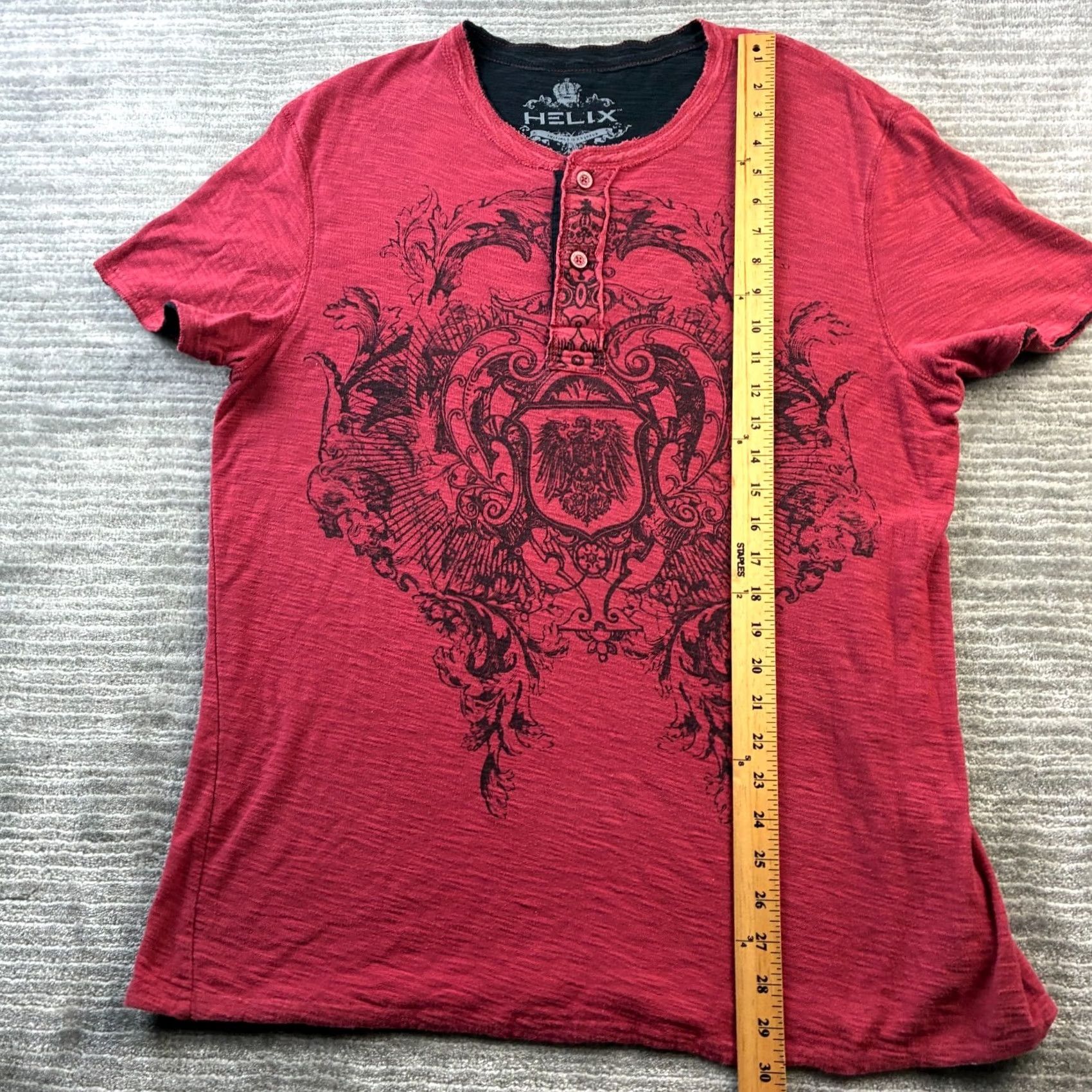 Vintage Helix Shirt Mens XL Red Henley Y2K Grunge Emo Cyber Size US XL / EU 56 / 4 - 8 Thumbnail