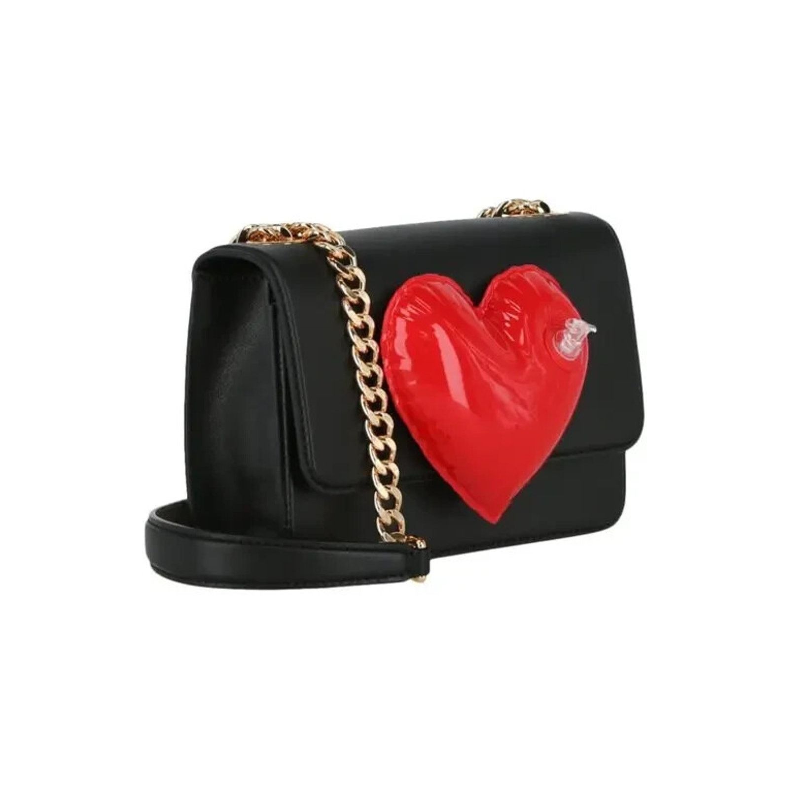 Moschino SS23 MOSCHINO Couture Jeremy Scott Black Leather Red Heart Size ONE SIZE - 7 Thumbnail