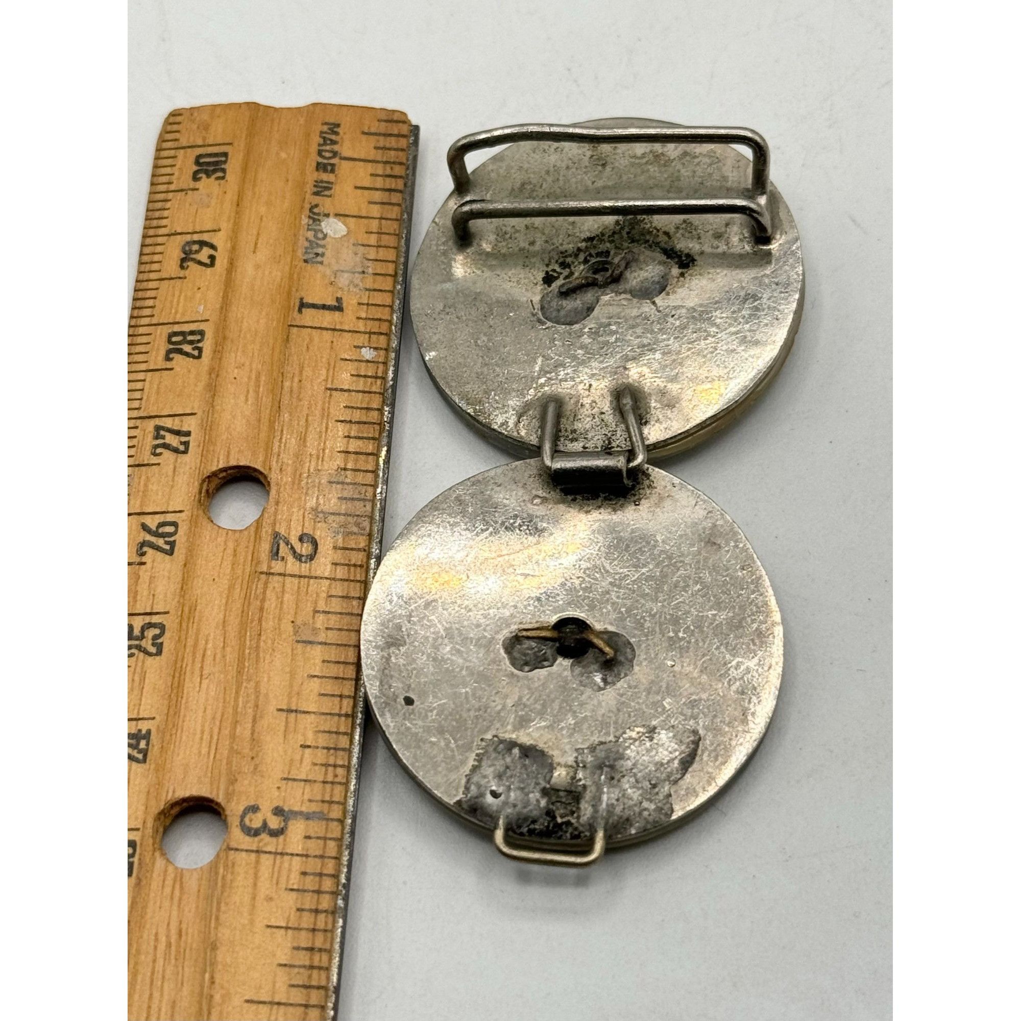 Vintage Estate mother of pearl abalone Shell belt buckle Size ONE SIZE - 4 Thumbnail