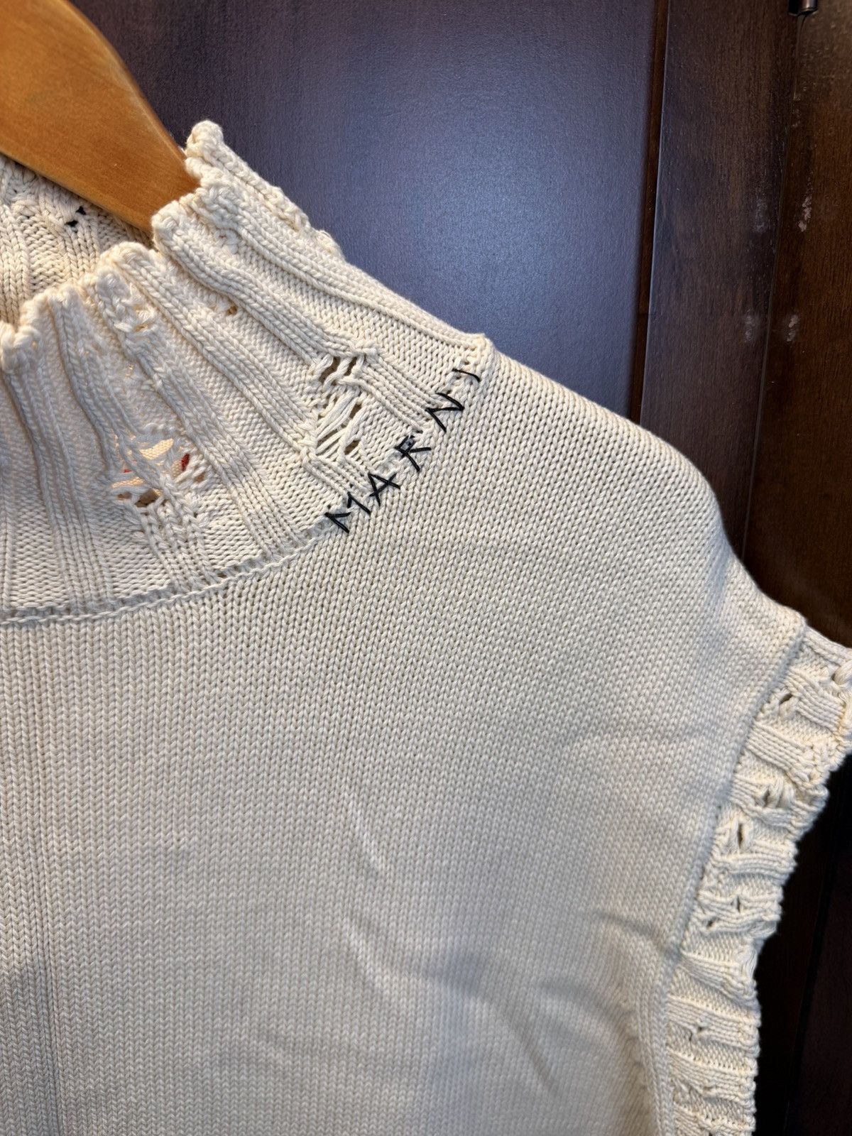 Marni Marni High Neck Damaged Knit Vest Size XXL / US 16-18 / IT 52-54 - 2 Thumbnail