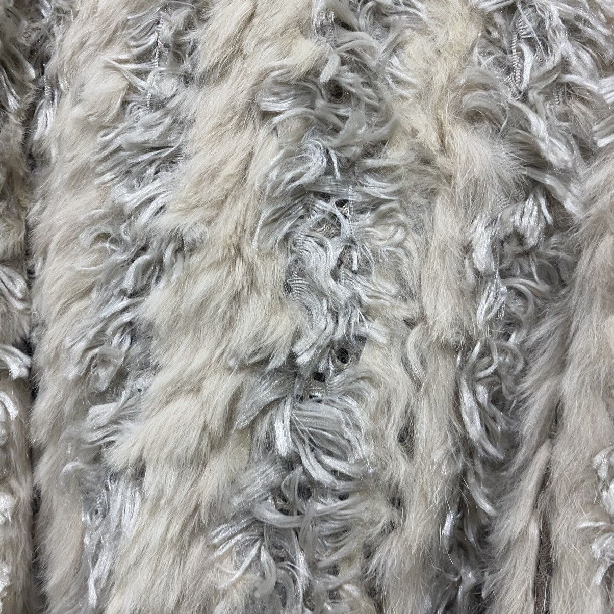 Balmain VINTAGE BALMAIN 1990s Reversible Striped Rabbit Fur Coat L Size L / US 10 / IT 46 - 15 Thumbnail