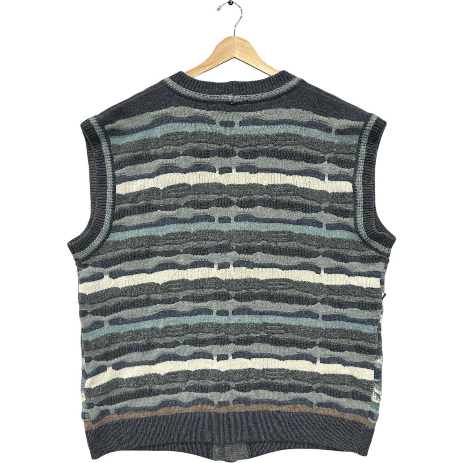 Vintage Vintage 3D Patterned Knit Button Down Sweater Vest XL Size US L / EU 52-54 / 3 - 5 Thumbnail