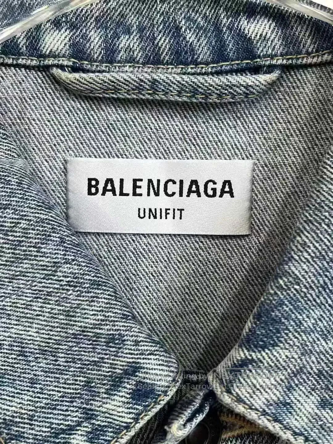 Balenciaga Balenciaga Blue Denim Jacket with Logo Embroidery. Size US XS / EU 42 / 0 - 3 Thumbnail