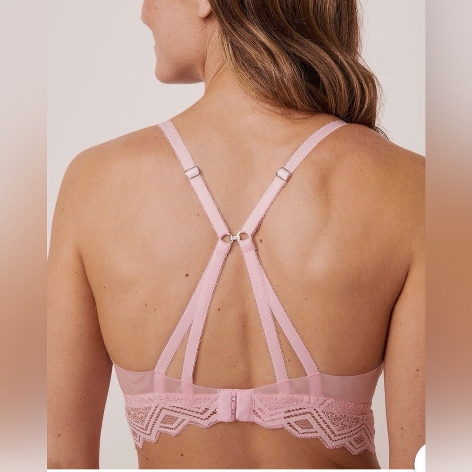 Other Light Pink Lace Bralette & Bikini Set M for bra Panties S Size ONE SIZE - 3 Thumbnail