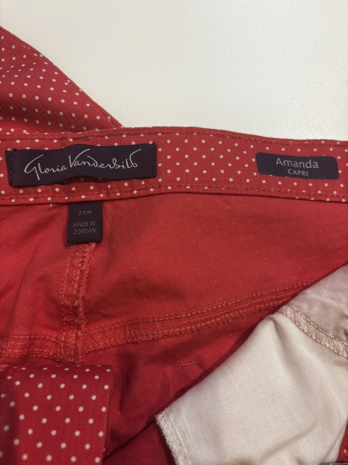 Gloria Vanderbilt Fruit punch polka dot Capri Pants.wp5656 Size 42" / US 20 - 10 Thumbnail