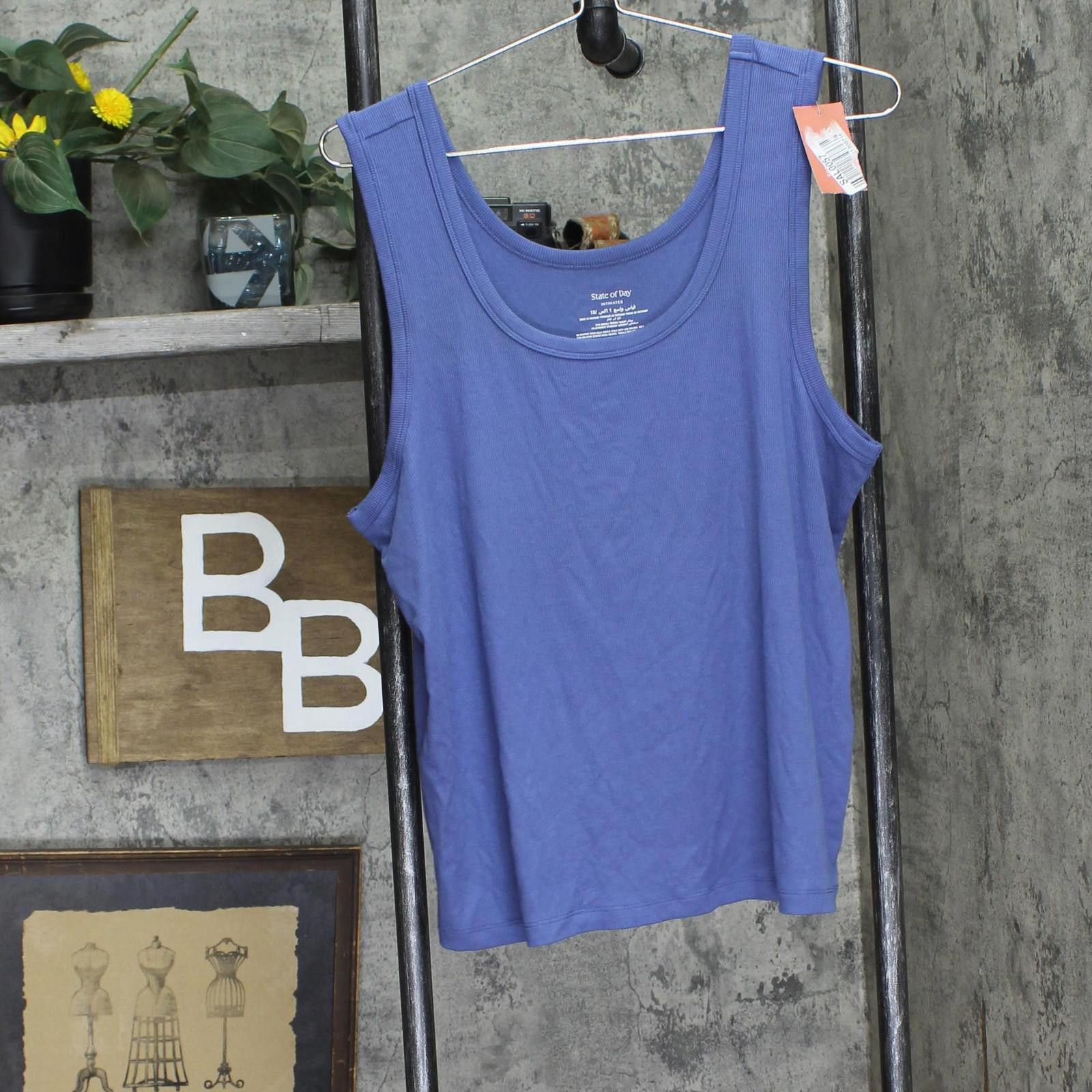 Designer Nwt State Of Day Tank Top 100180162wn Nightfall Blue 1x Size XL / US 12-14 / IT 48-50 - 1 Thumbnail