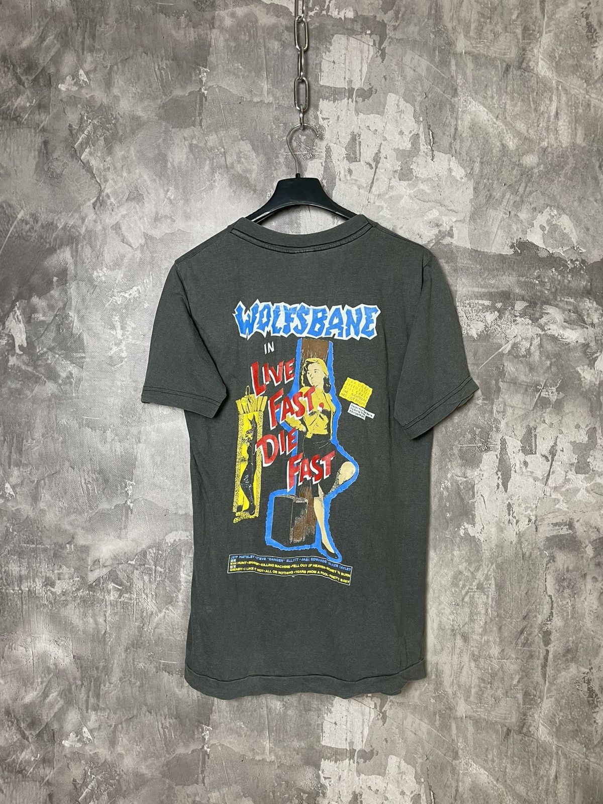 Band Tees × Vintage Vintage 1989 WOLFSBANE ROCK Band Live Fast Die Fast T shirt Size US S / EU 44-46 / 1 - 2 Thumbnail