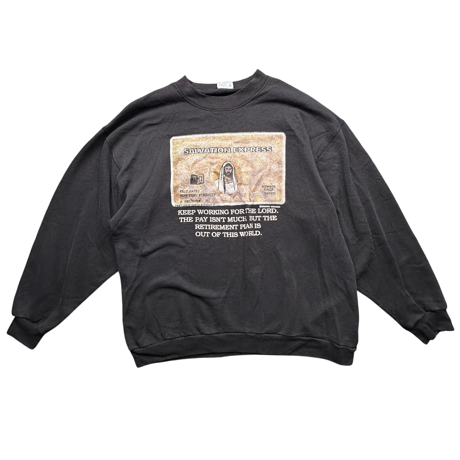 TEE JAYS Vintage 80s 90s Salvation Express Jesus Sweatshirt Men XL Size US XL / EU 56 / 4 - 1 Thumbnail