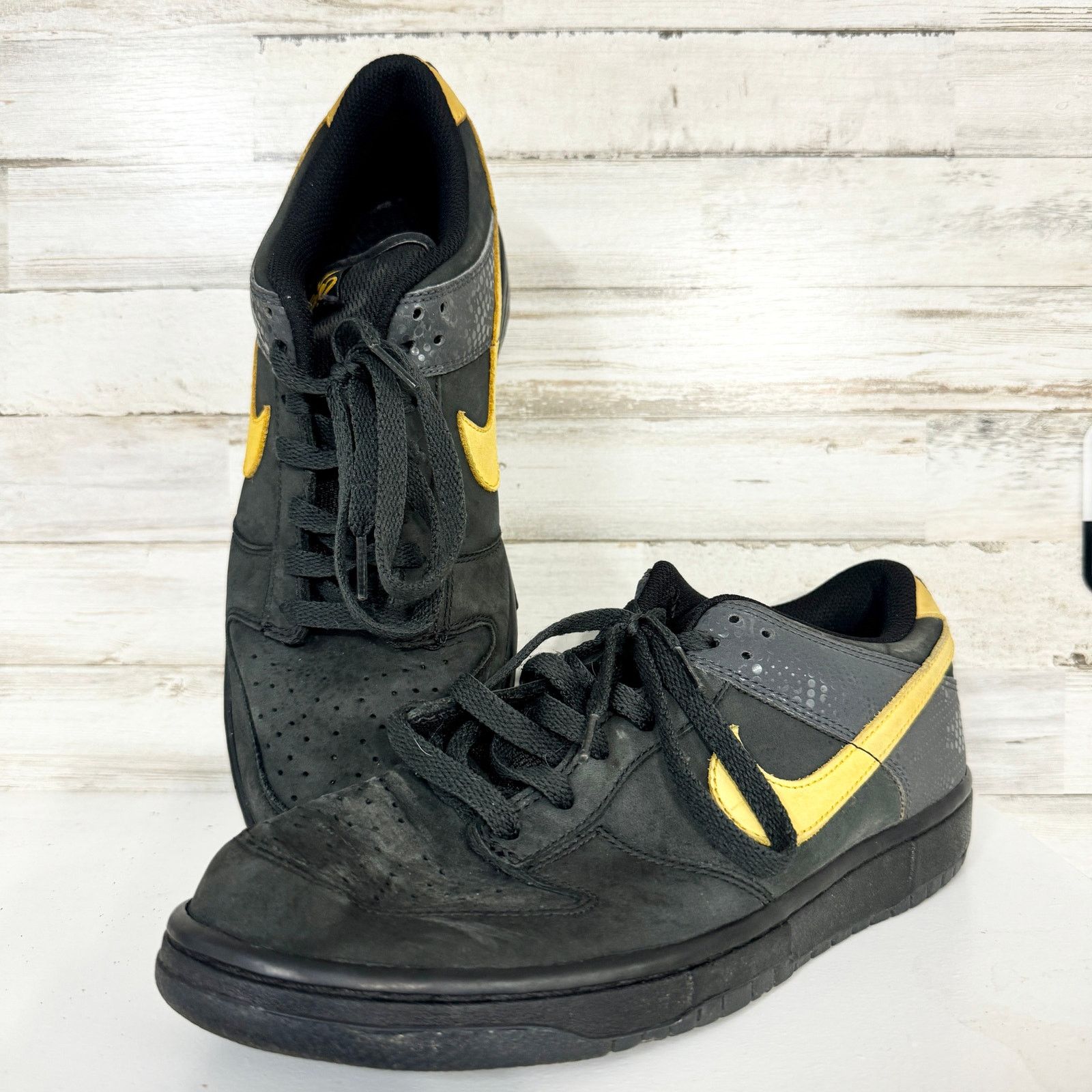 Nike Nike Dunk Low 6.0 Black Gold Dart Sneakers Size 9.5 Grailed