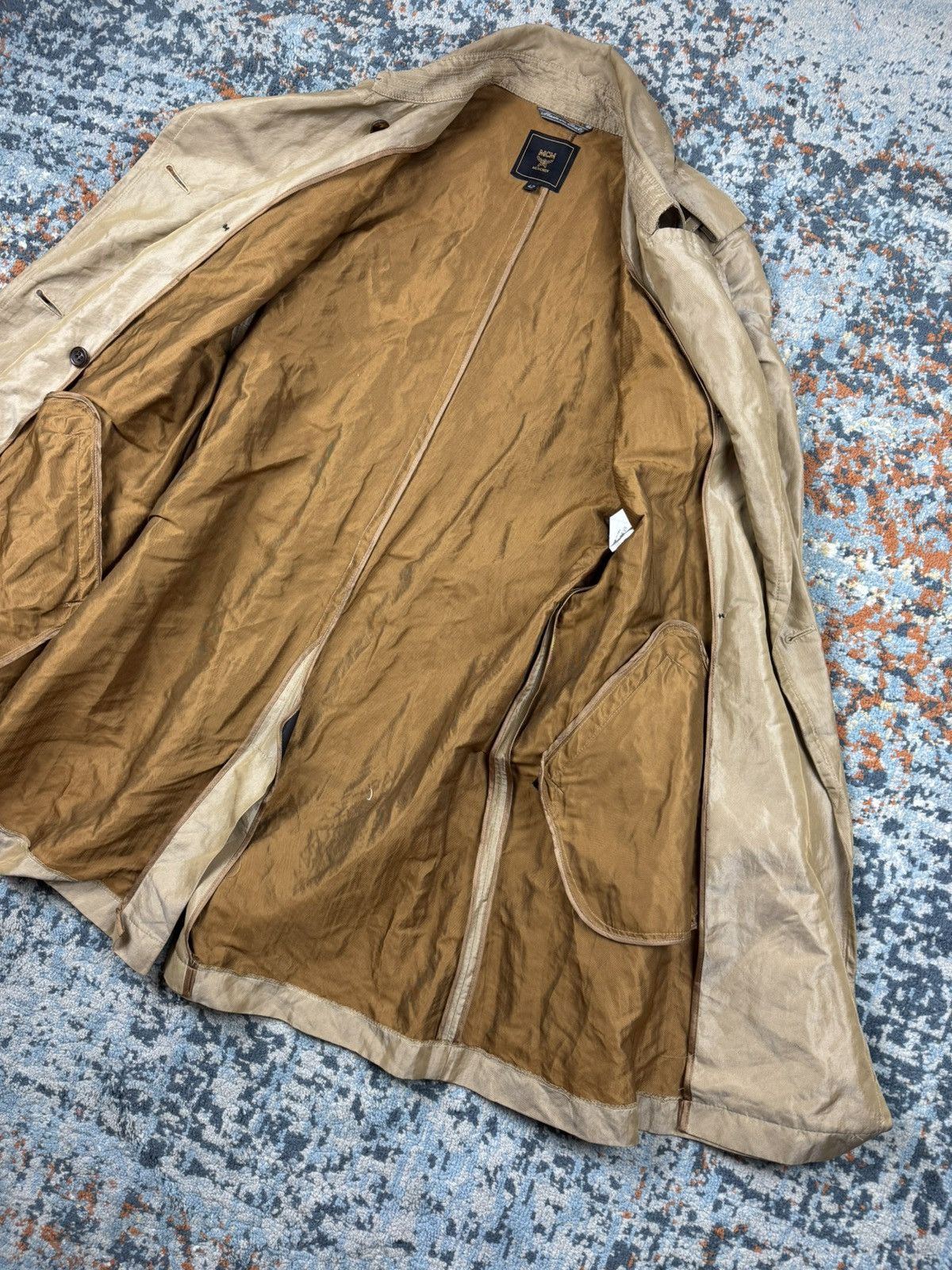 Designer × MCM × Vintage Vintage 90s MCM metal fiber long trench coat with belt Size S / US 4 / IT 40 - 10 Thumbnail