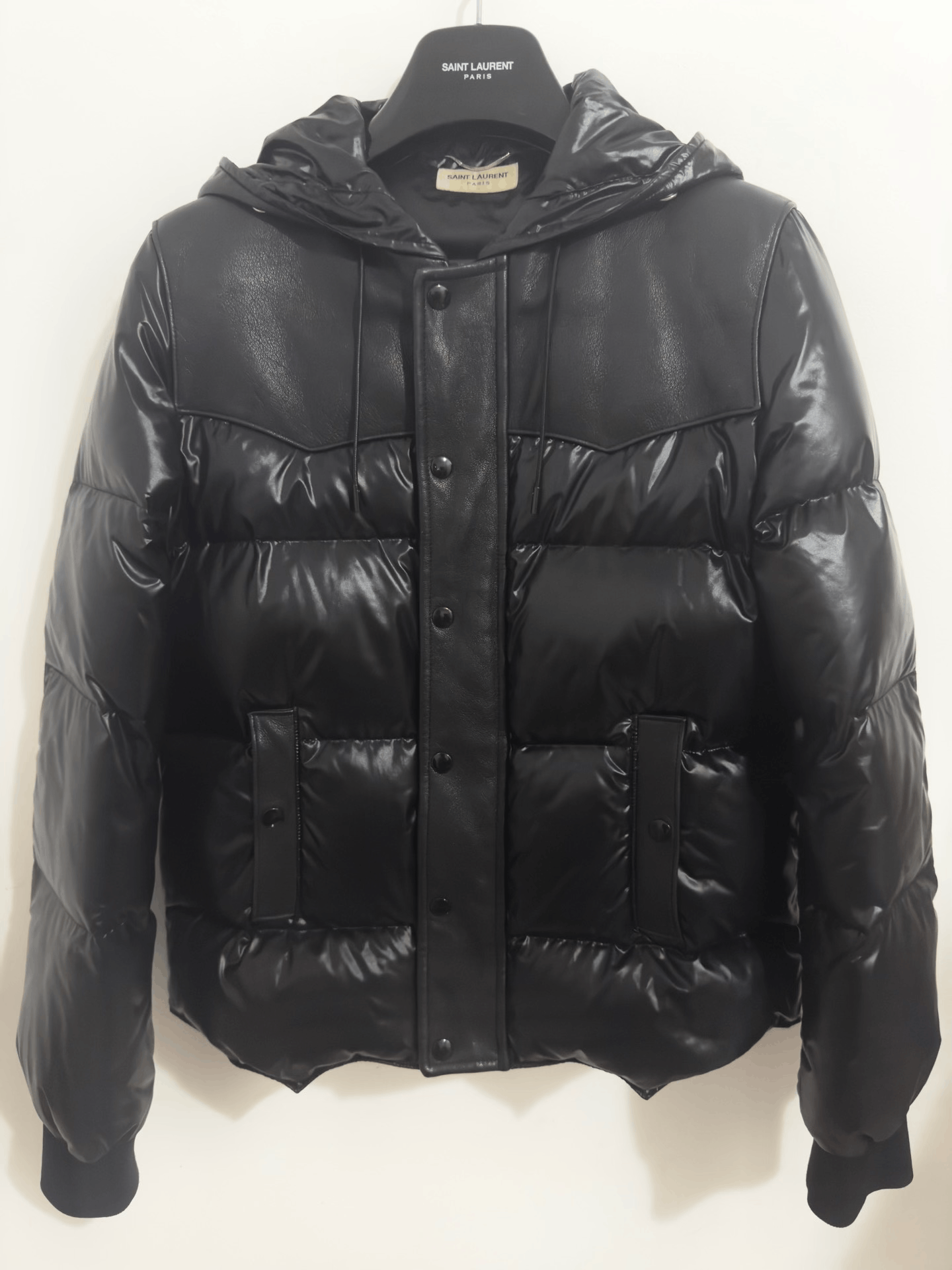 Saint Laurent Paris Saint Laurent Black Hooded Puffer Jacket Size US S / EU 44-46 / 1 - 1 Thumbnail