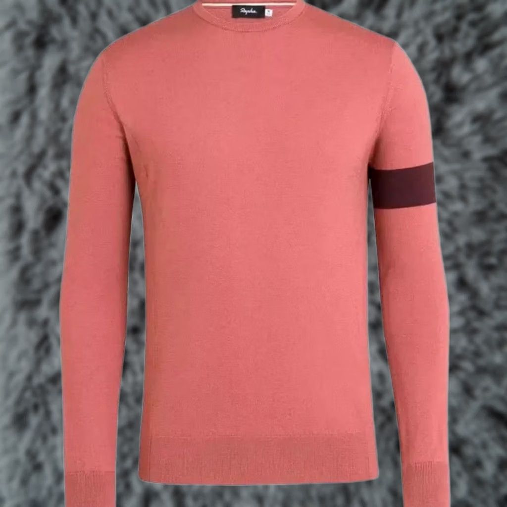 Rapha Rapha Casual Merino Wool Blend Crew Neck Knit Jumper Sweater Cycling Zip pockets XL Coral Men Size US XL / EU 56 / 4 - 1 Thumbnail
