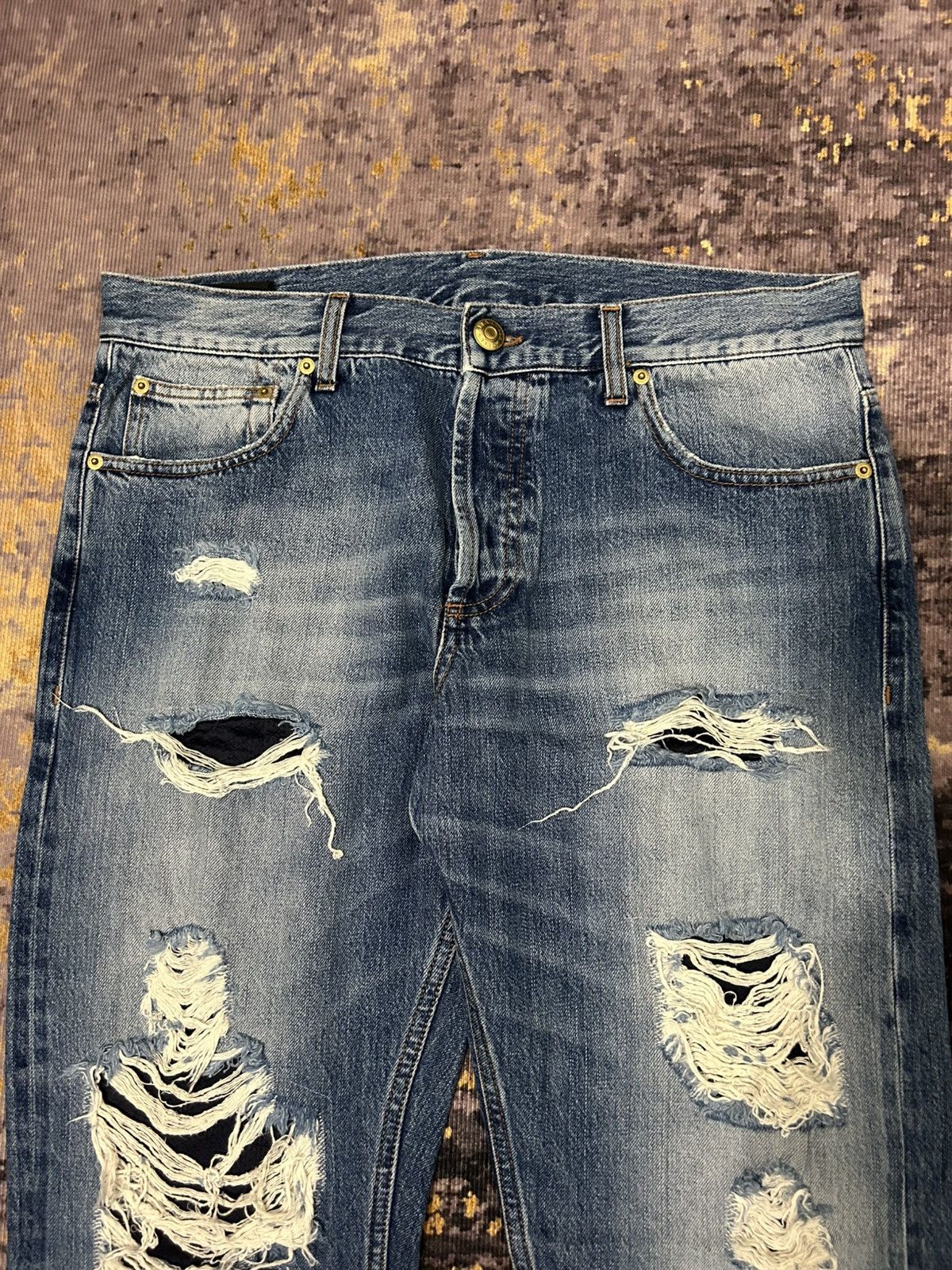 Alexander McQueen Alexander MQueen Style Destroyed Selvedge Jeans Size US 34 / EU 50 - 8 Thumbnail