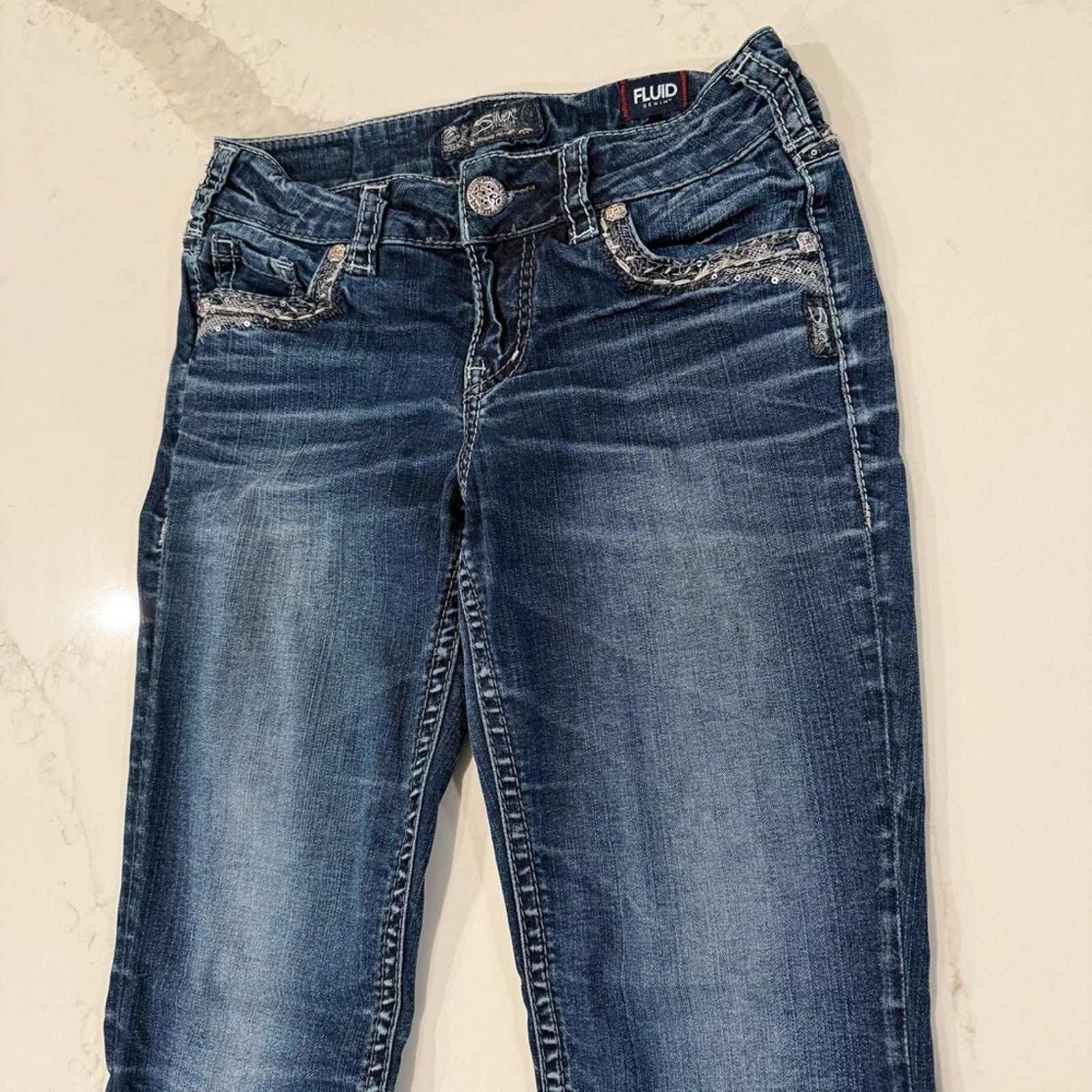 Silver Jeans Co. Silver Suki Mid Boot Denim Jeans Women’s W26xL31 Dark Blue Size 26" / US 2 / IT 38 - 3 Thumbnail