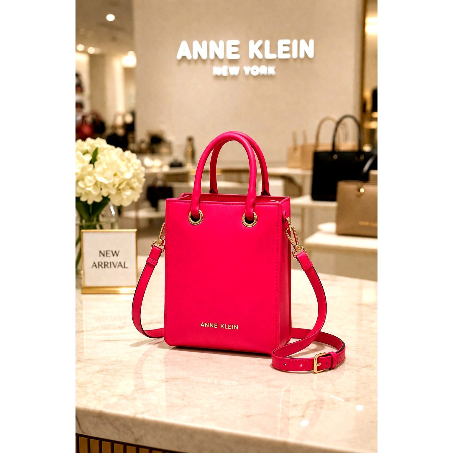 Anne Klein Anne Klein Mini Tube North/South Crossbody Bag Flash Pink Size ONE SIZE - 1 Thumbnail