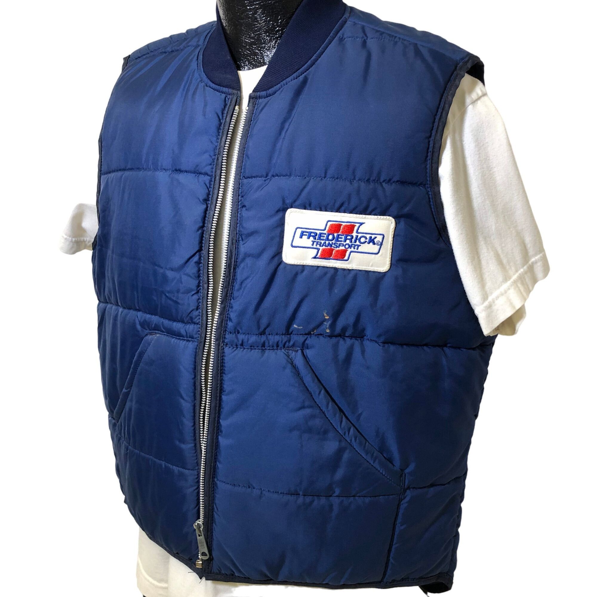 Other Vtg MWG Blue Nylon Puffer FREDERICK Transport Trucker Vest Size US L / EU 52-54 / 3 - 9 Thumbnail