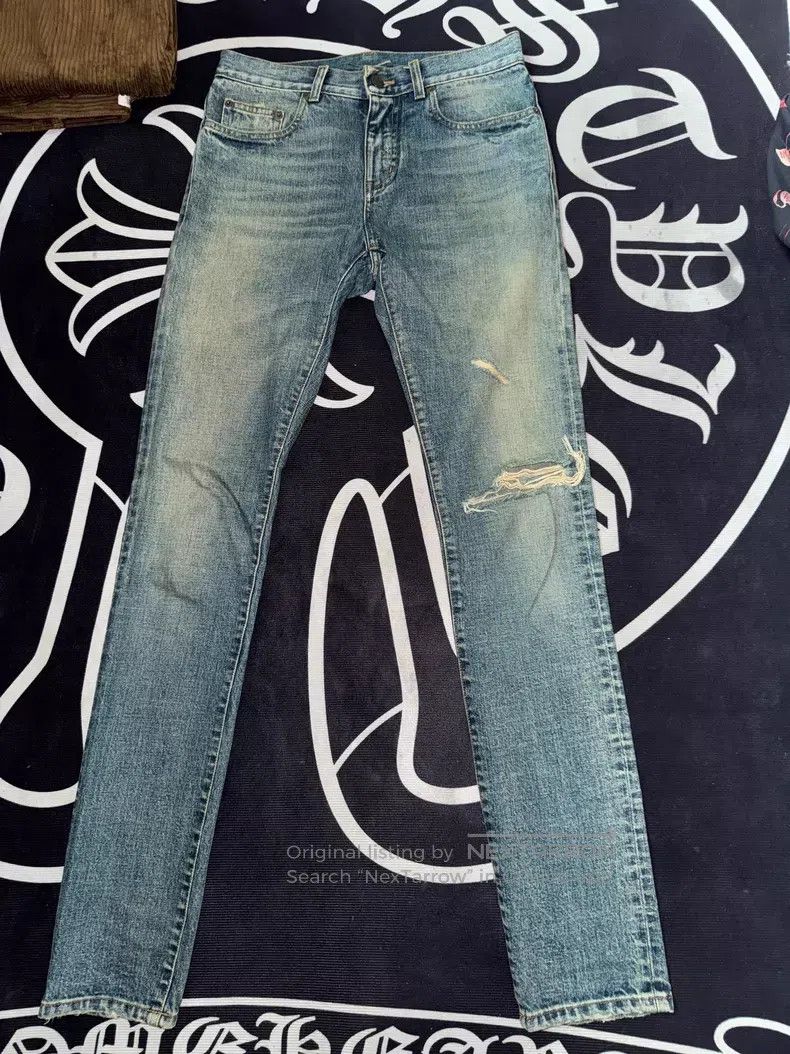 Saint Laurent Paris Saint Laurent Paris Knee Cut-Out Denim Jeans i Size US 28 / EU 44 - 1 Thumbnail
